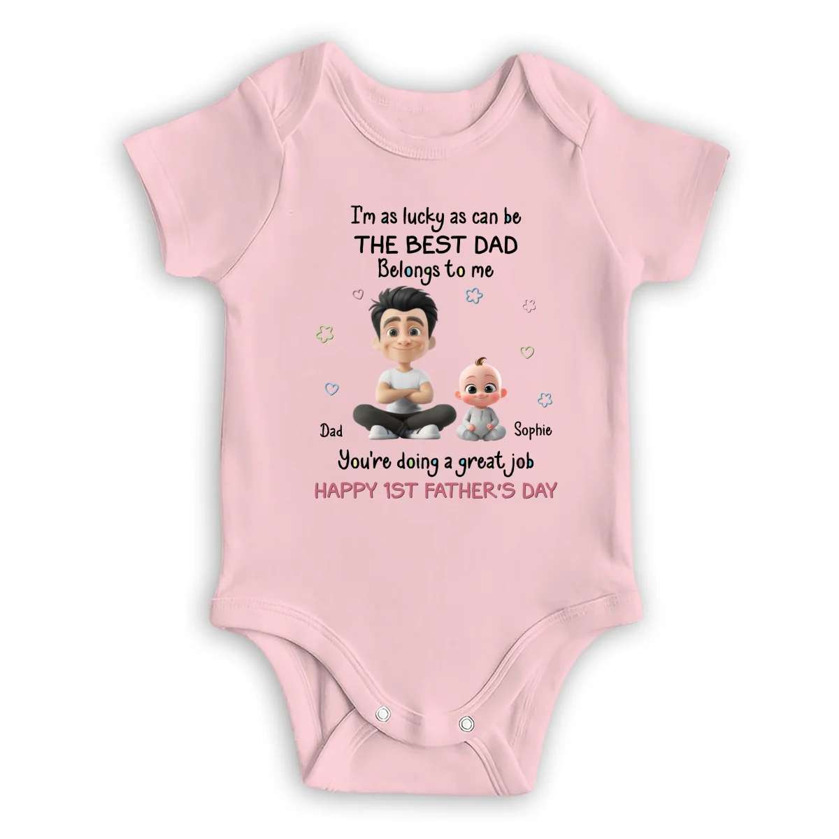 I Am Lucky Dad - Personalized Custom Baby Onesie - Image 9