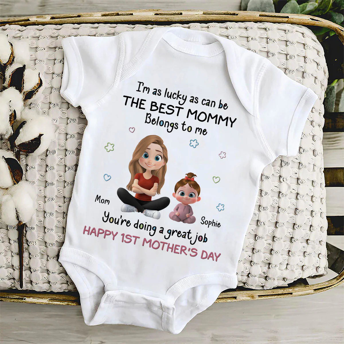 I Am Lucky - Personalized Custom Baby Onesie - Image 4