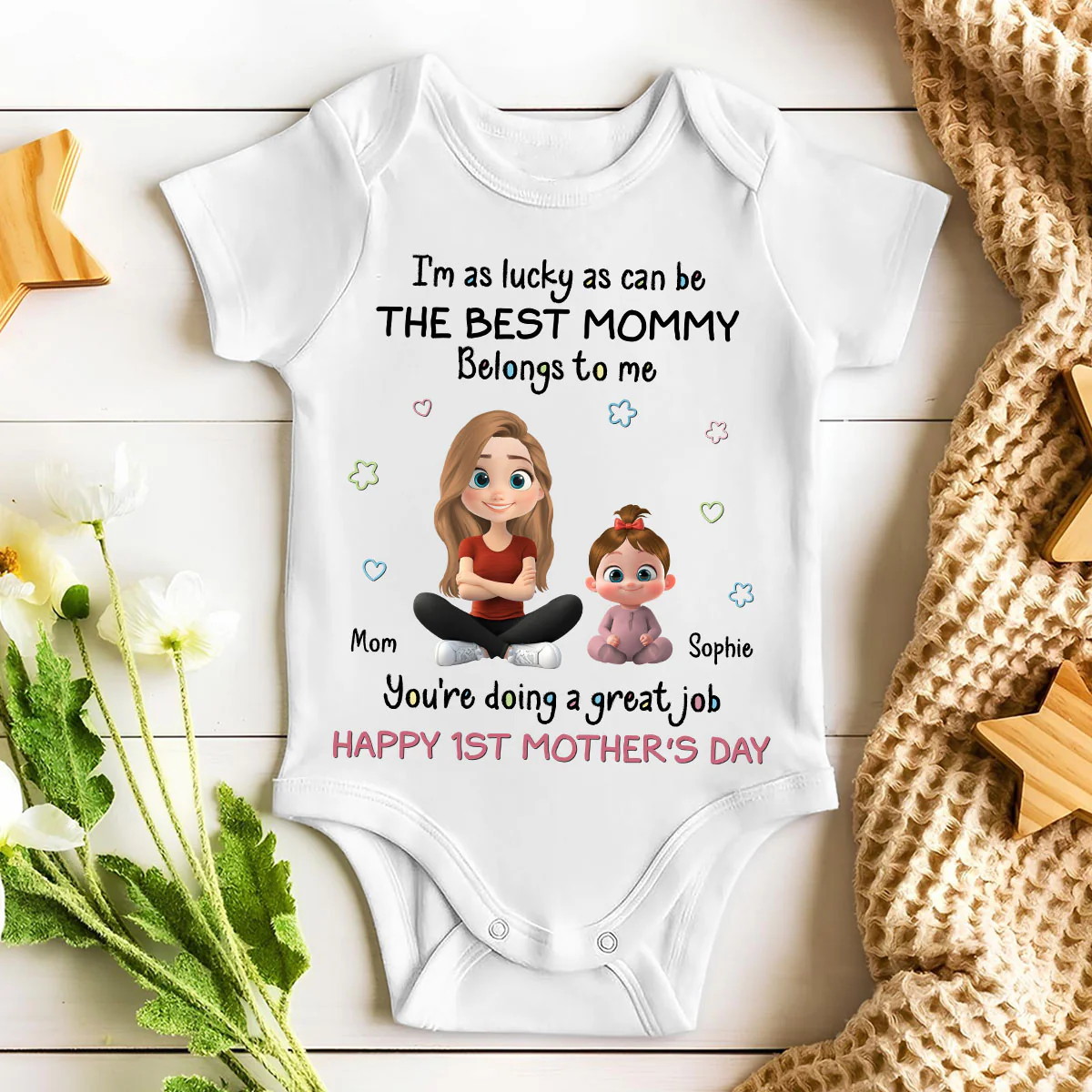 I Am Lucky - Personalized Custom Baby Onesie - Image 5