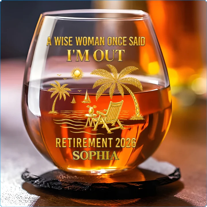 I Am Out - Personalized Custom Wine Glass - Image 5