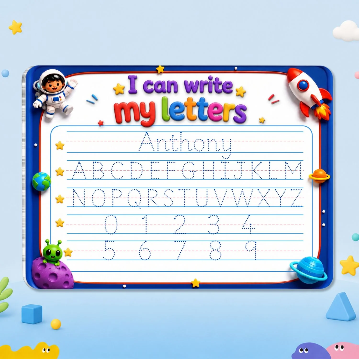 I Can Write My Letters - Personalized Custom Acrylic Tracing Board - Image 7