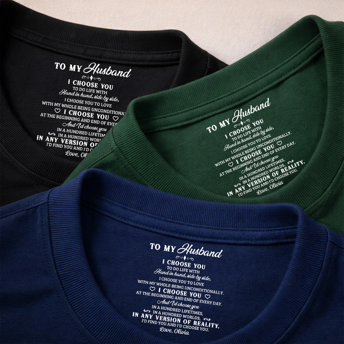 I Choose You 2 - Personalized Custom Inside Neck Print T-Shirt - Image 4