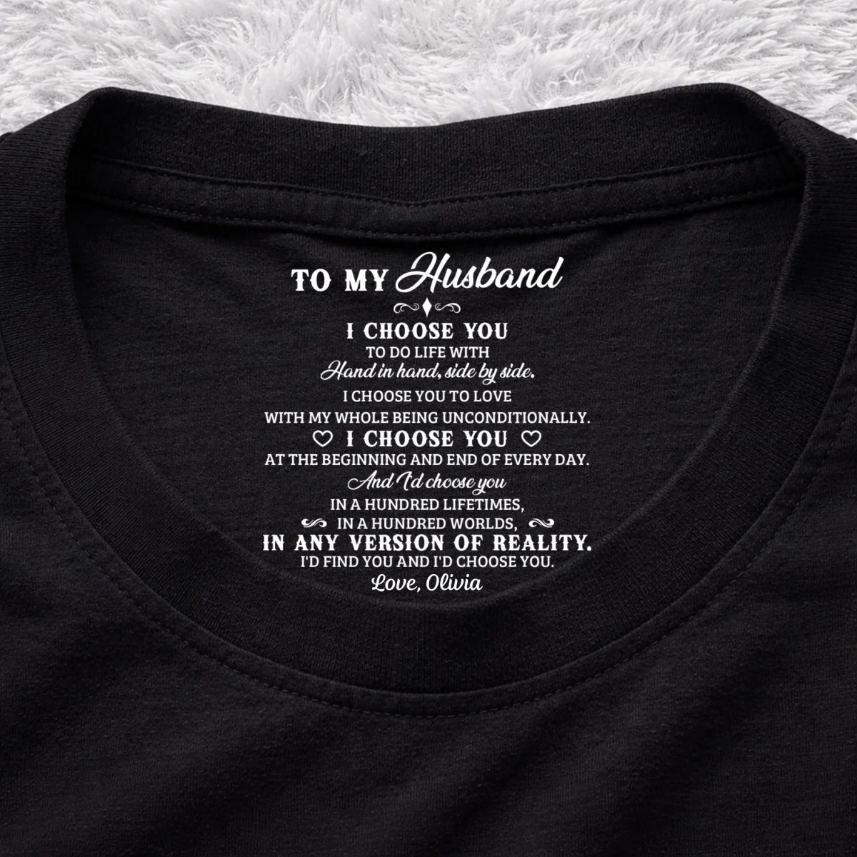 I Choose You 2 - Personalized Custom Inside Neck Print T-Shirt - Image 7