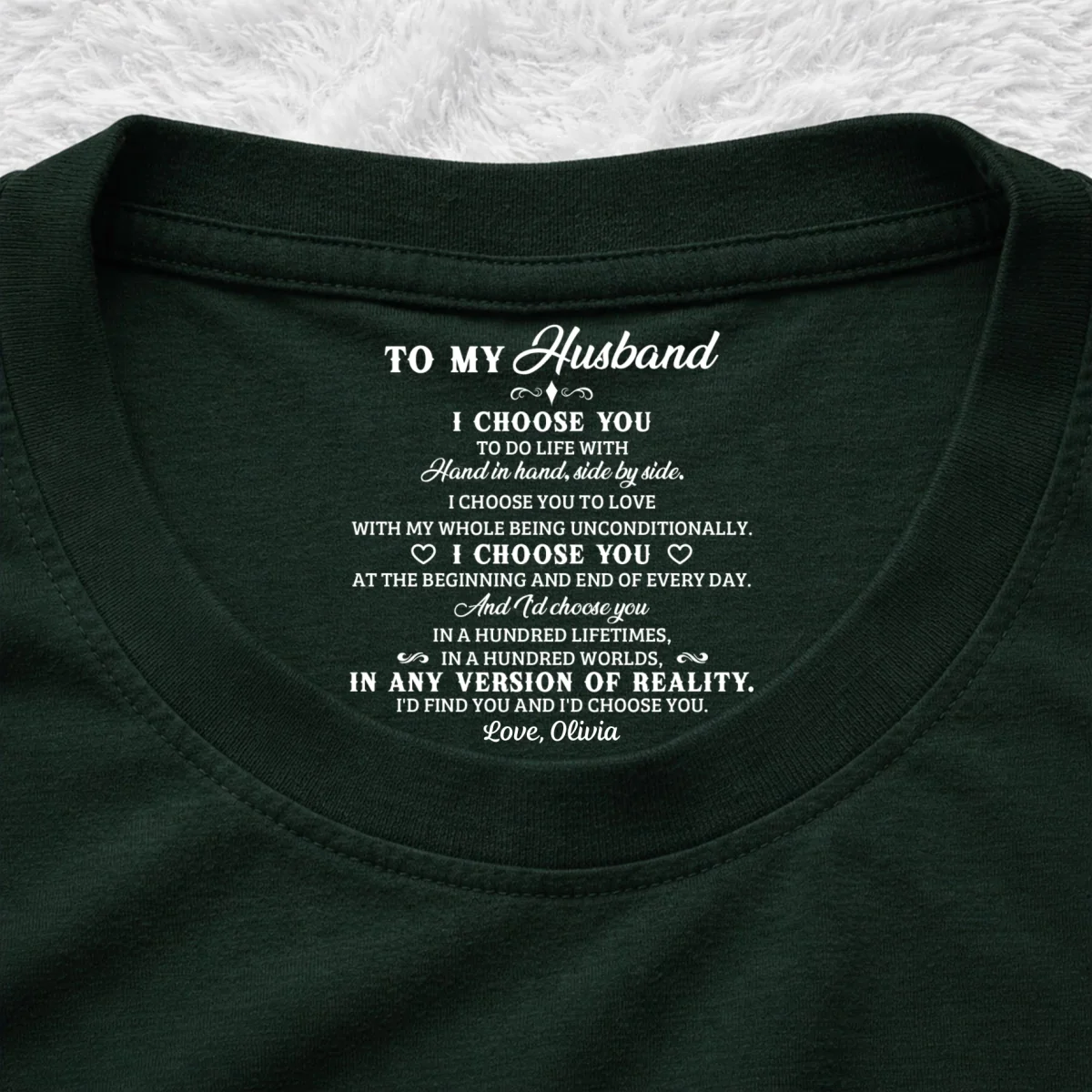 I Choose You 2 - Personalized Custom Inside Neck Print T-Shirt - Image 9