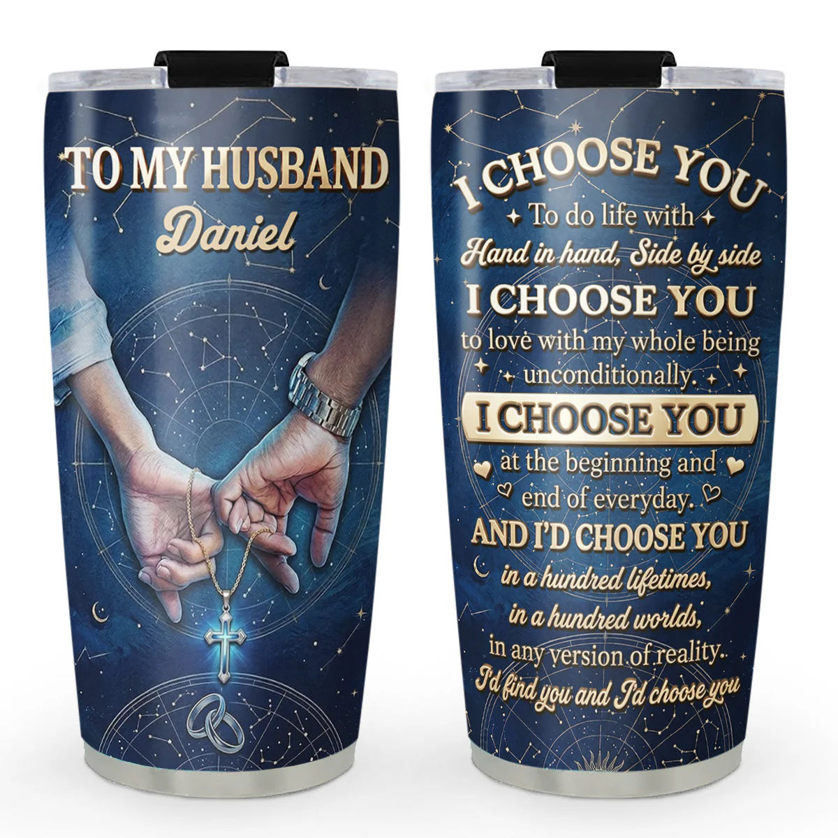 I Choose You My Husband - Personalized Custom 3D Effect Tumbler