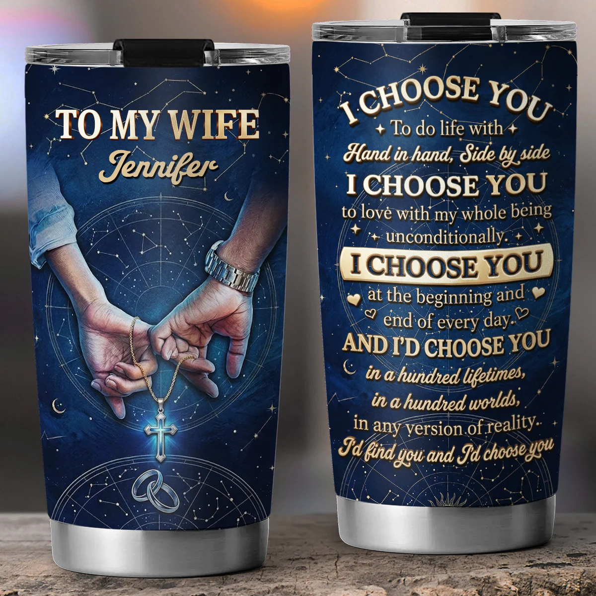 I Choose You - Personalized Custom 3D Effect Tumbler - Image 3