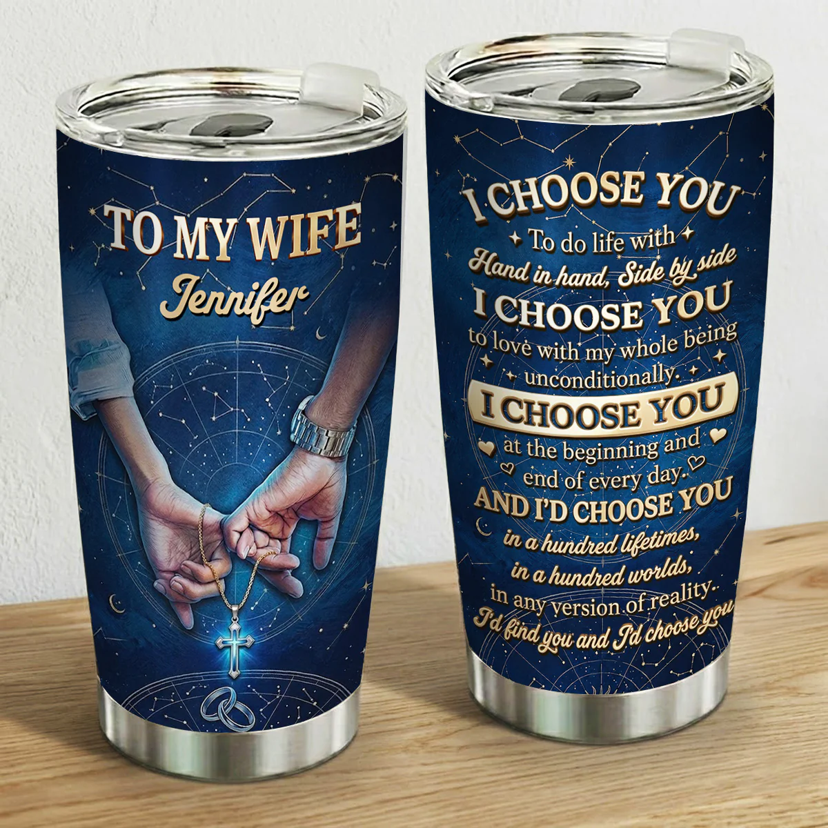 I Choose You - Personalized Custom 3D Effect Tumbler - Image 5