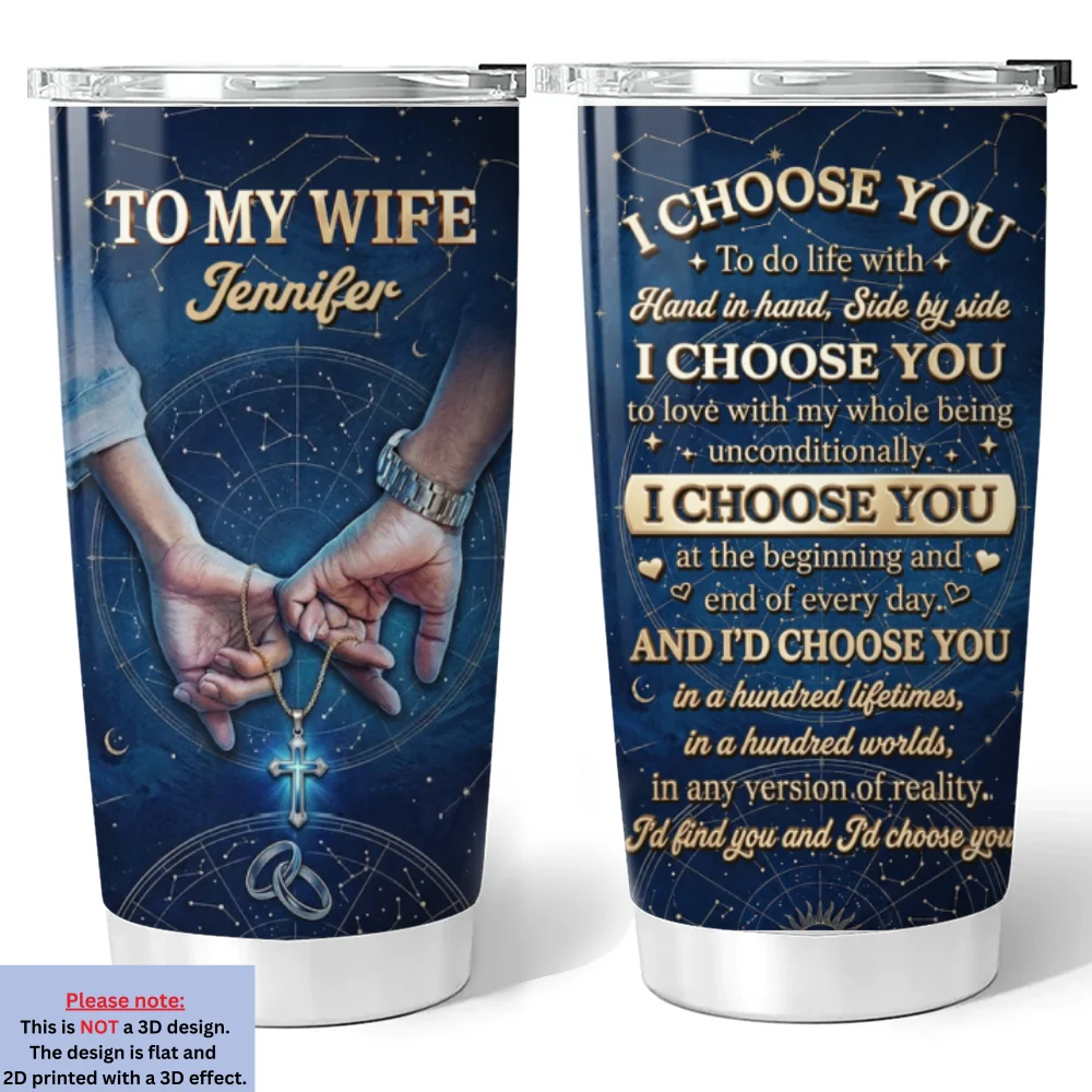 I Choose You - Personalized Custom 3D Effect Tumbler - Image 6