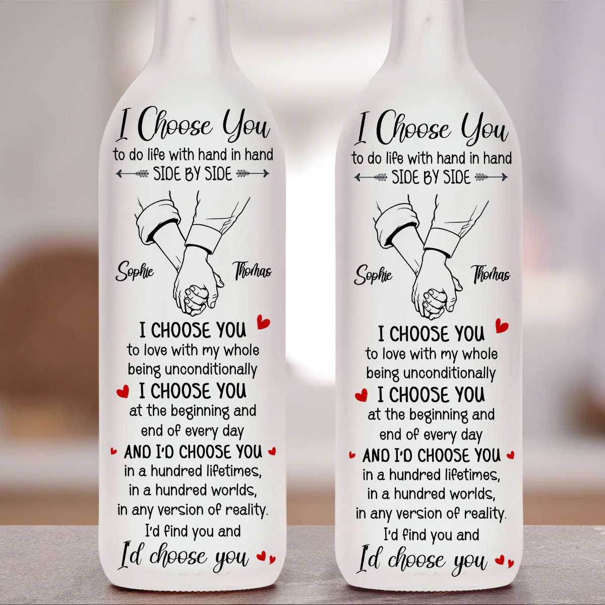 I Choose You - Personalized Custom Bottle Lamp - Image 4