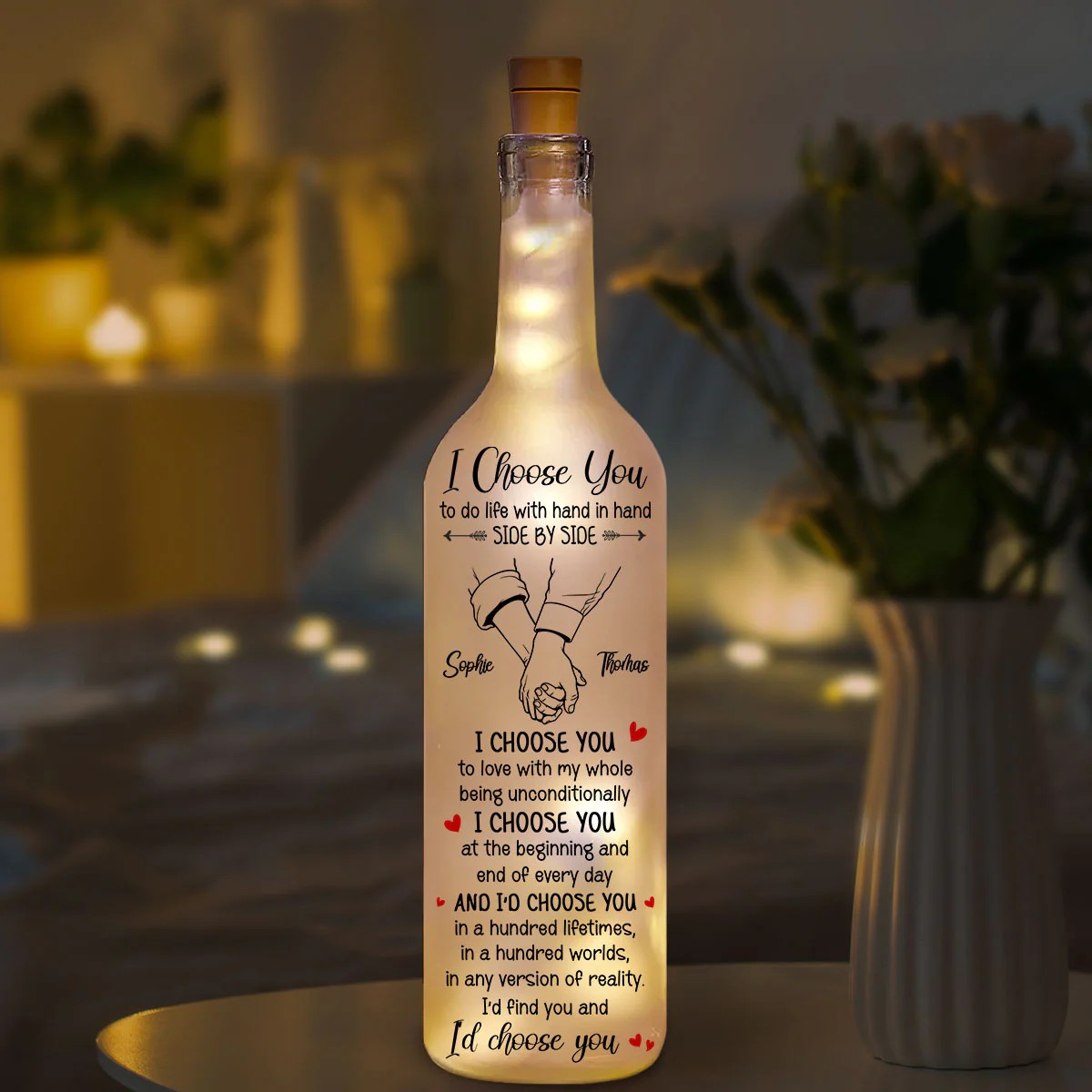I Choose You - Personalized Custom Bottle Lamp - Image 5