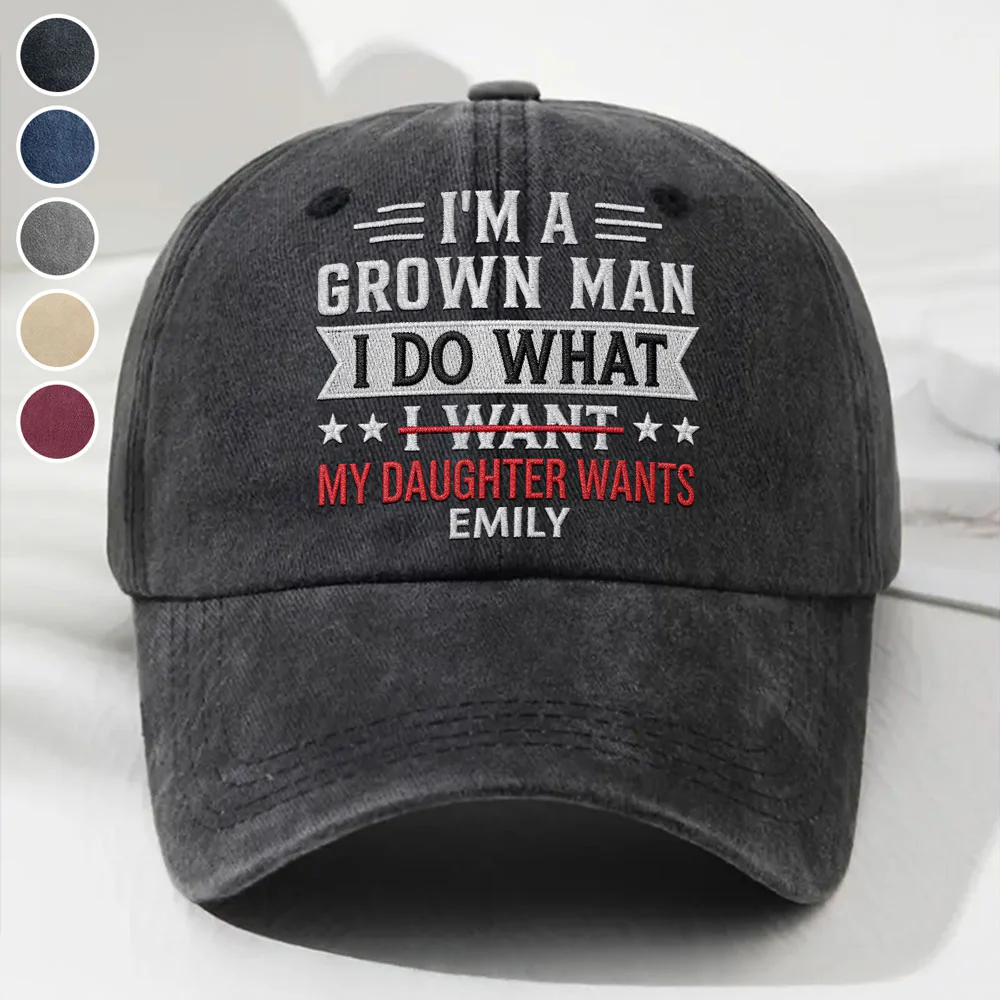 I Do What I Want - Personalized Custom Vintage Washed Denim Cap