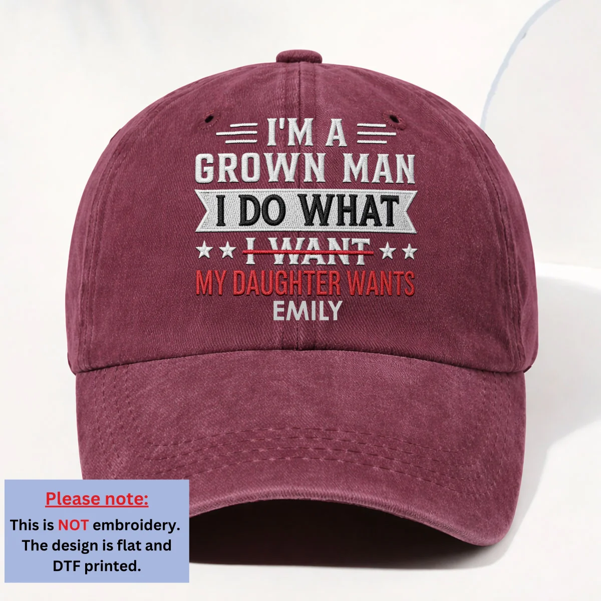 I Do What I Want - Personalized Custom Vintage Washed Denim Cap - Image 10