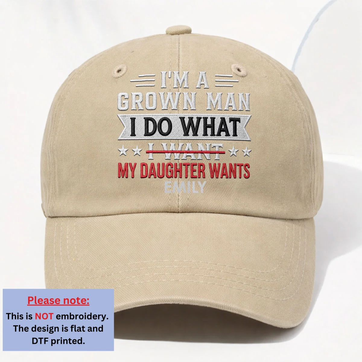 I Do What I Want - Personalized Custom Vintage Washed Denim Cap - Image 11
