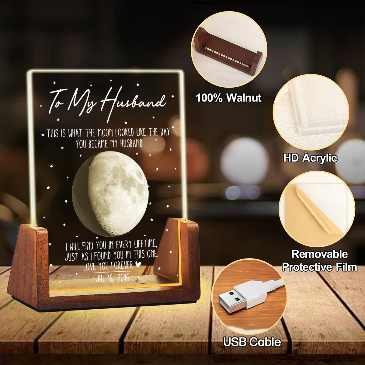 I Found You In This Lifetime - Personalized Custom Night Light - Image 6