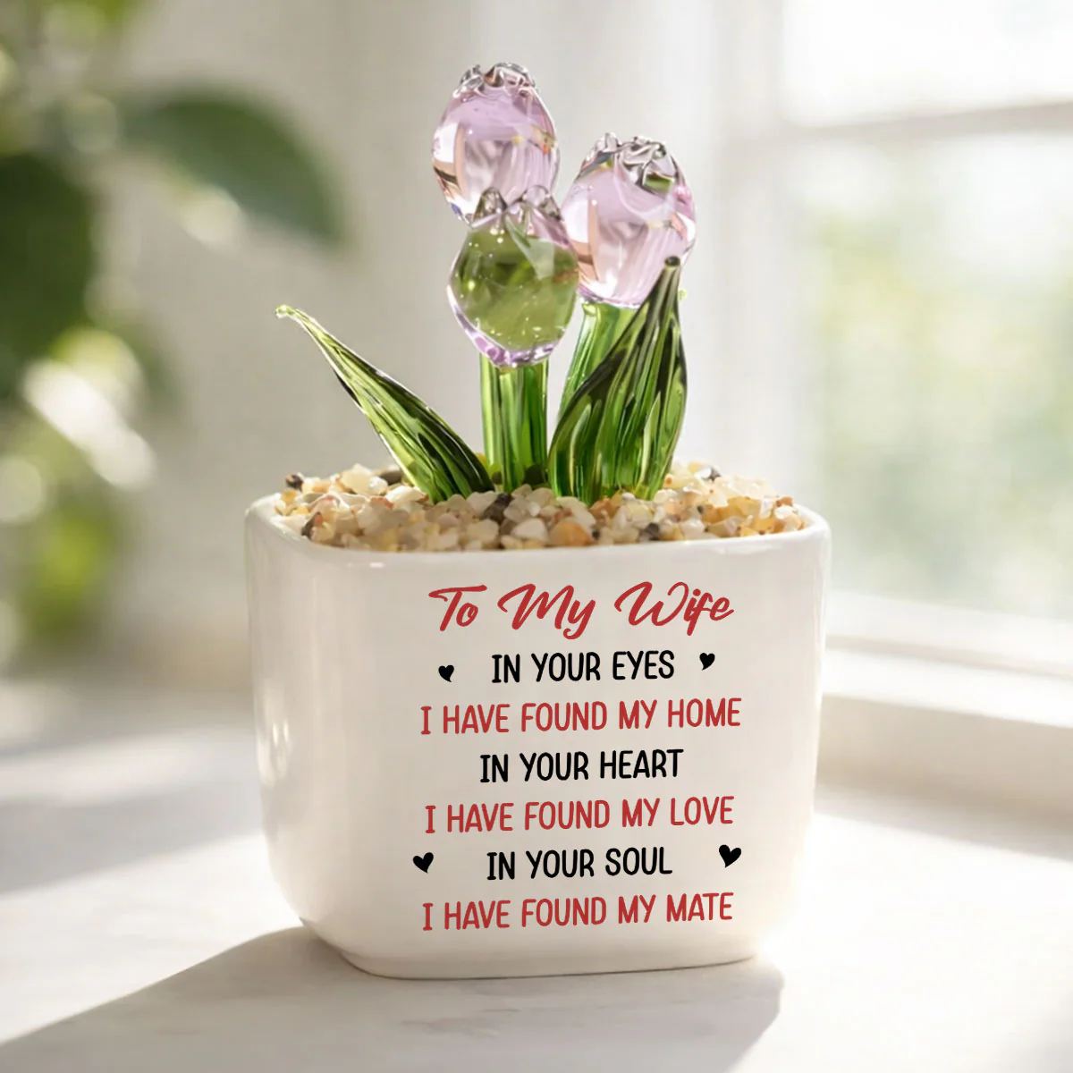 I Found You - Personalized Custom Glass Everlasting Tulips - Image 4