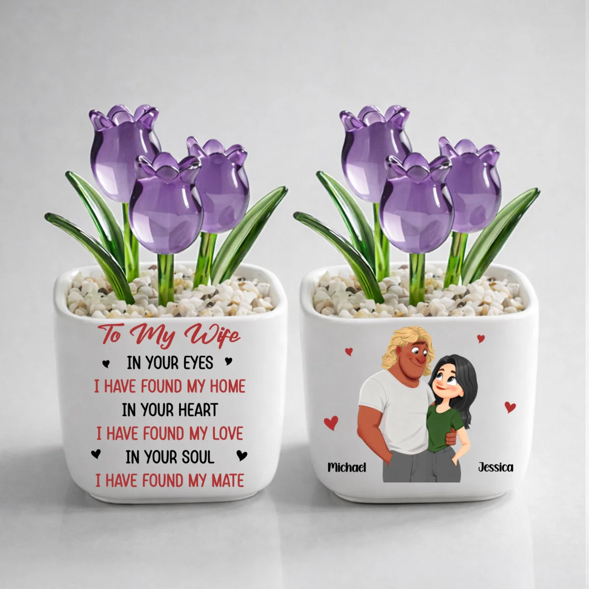 I Found You - Personalized Custom Glass Everlasting Tulips - Image 8