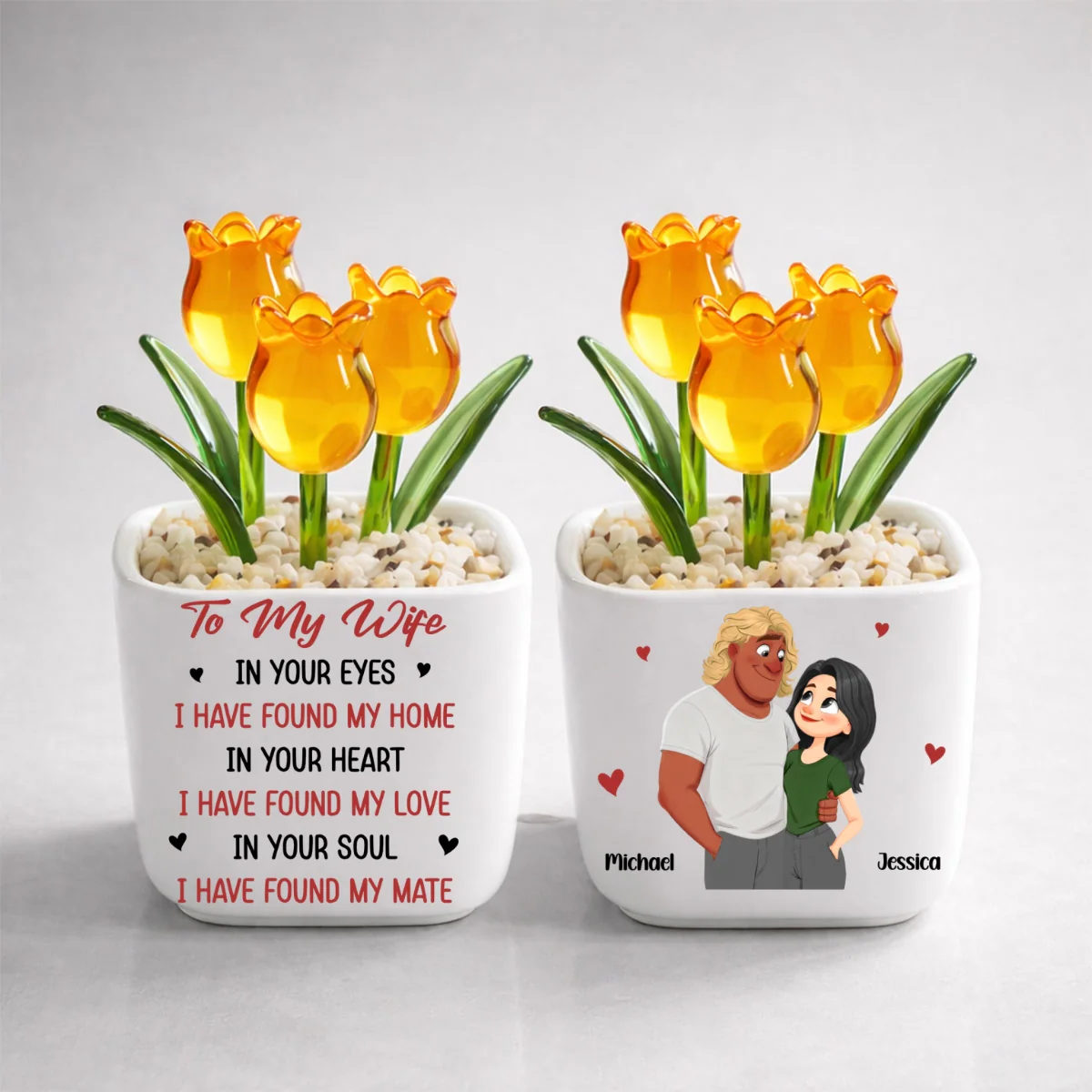 I Found You - Personalized Custom Glass Everlasting Tulips - Image 9