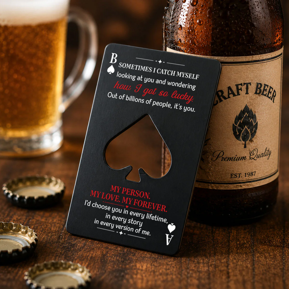 I Got So Lucky - Personalized Custom Ace Of Spades Bottle Opener - Image 2