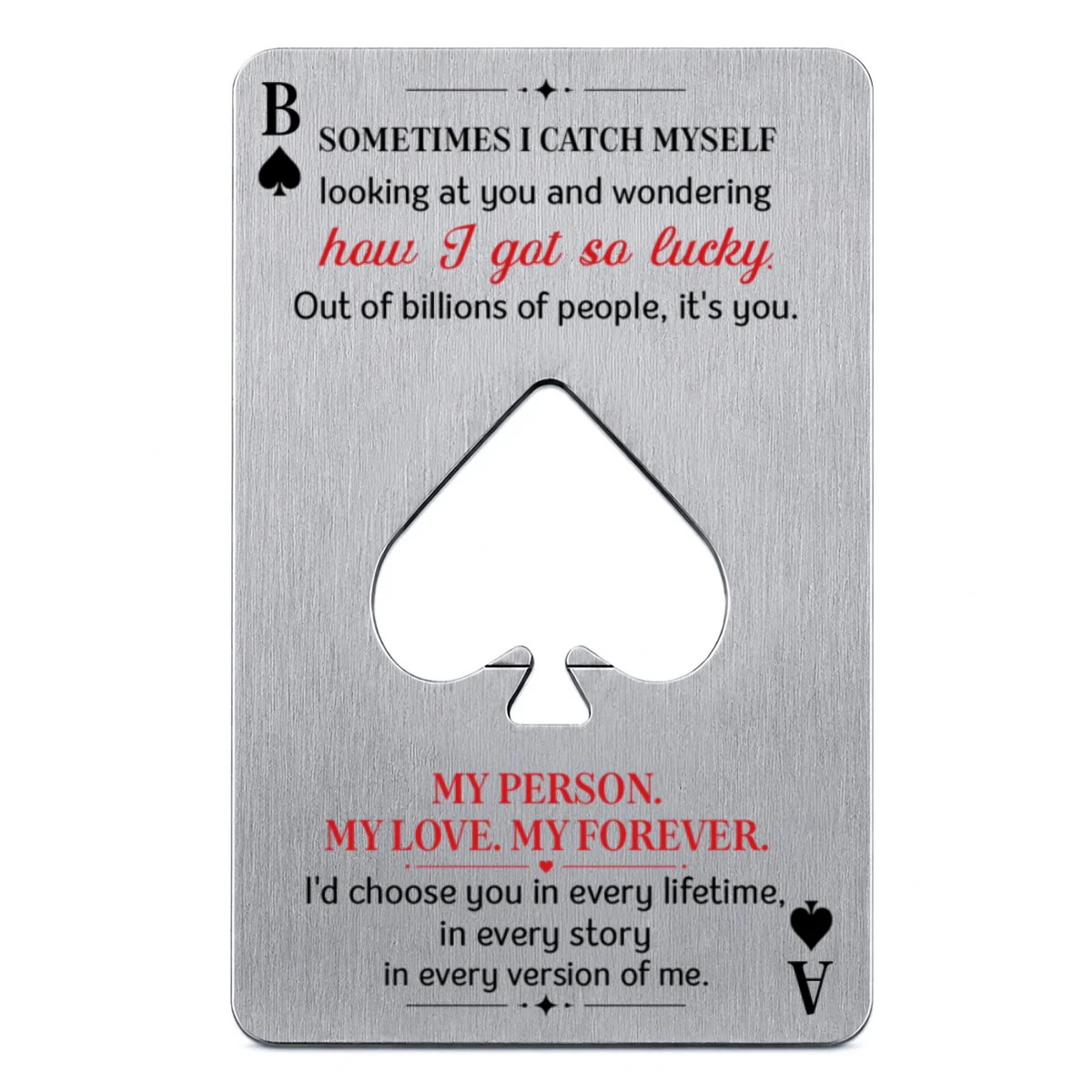 I Got So Lucky - Personalized Custom Ace Of Spades Bottle Opener - Image 9