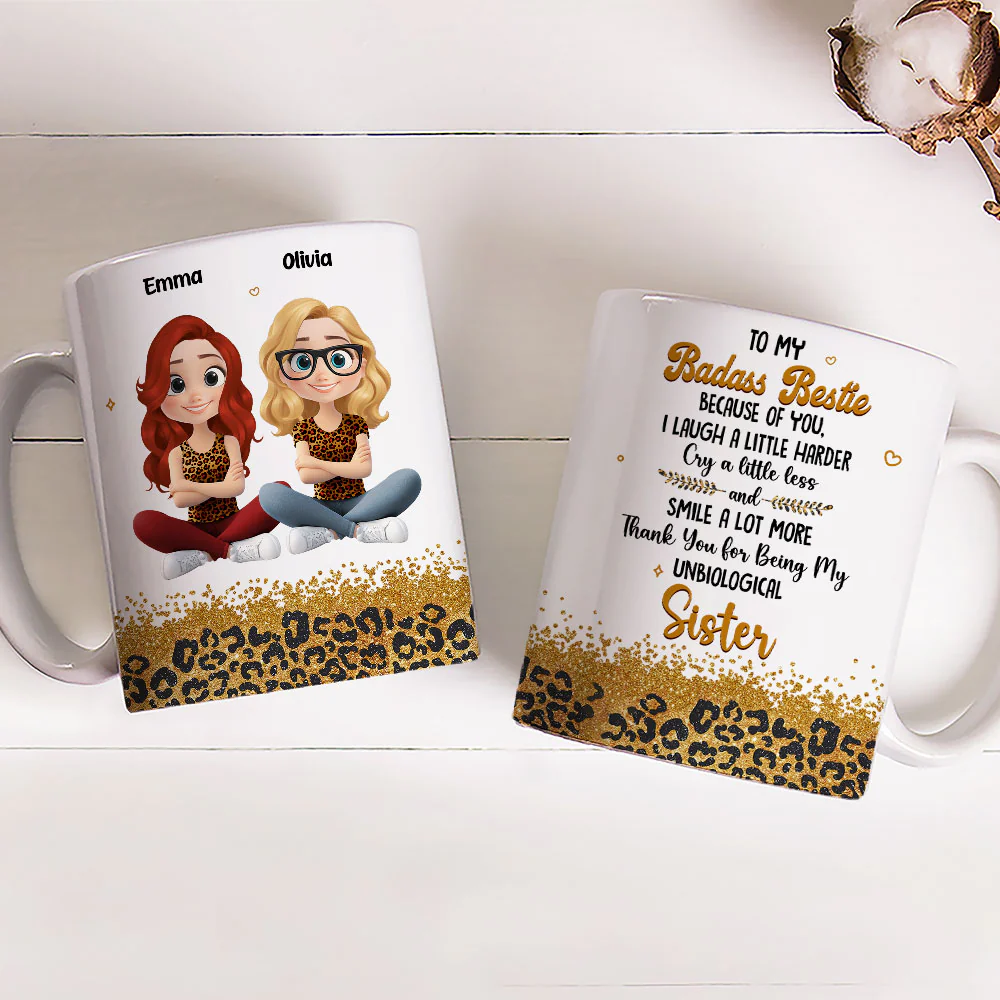 I Laugh A Little Harder Because Of You - Personalized Custom Mug - Image 2