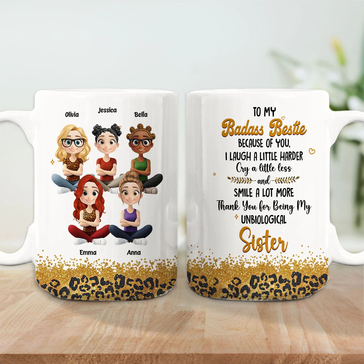 I Laugh A Little Harder Because Of You - Personalized Custom Mug - Image 9