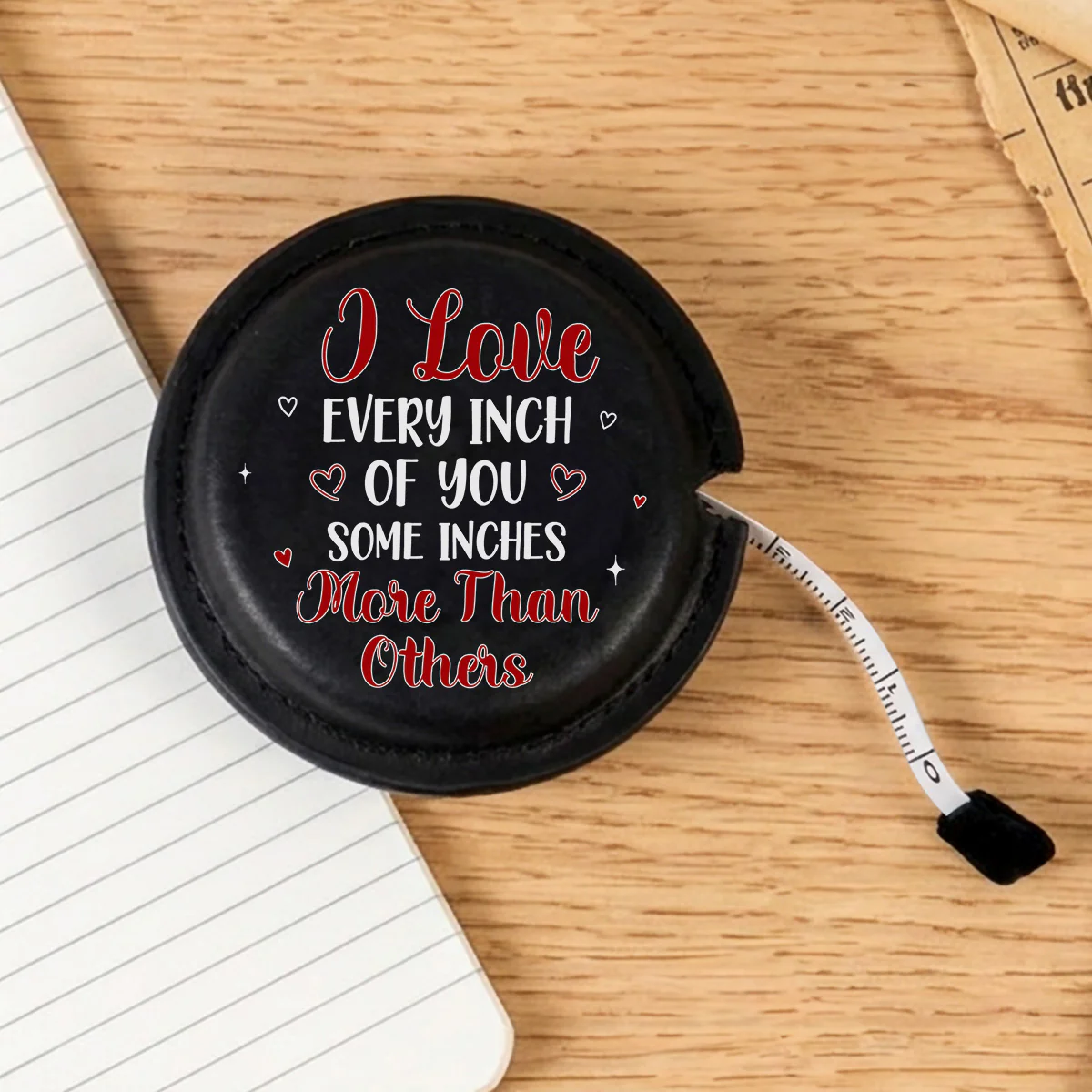 I Love Every Inch Of You - Personalized Custom Leather Tape Measure - Image 8