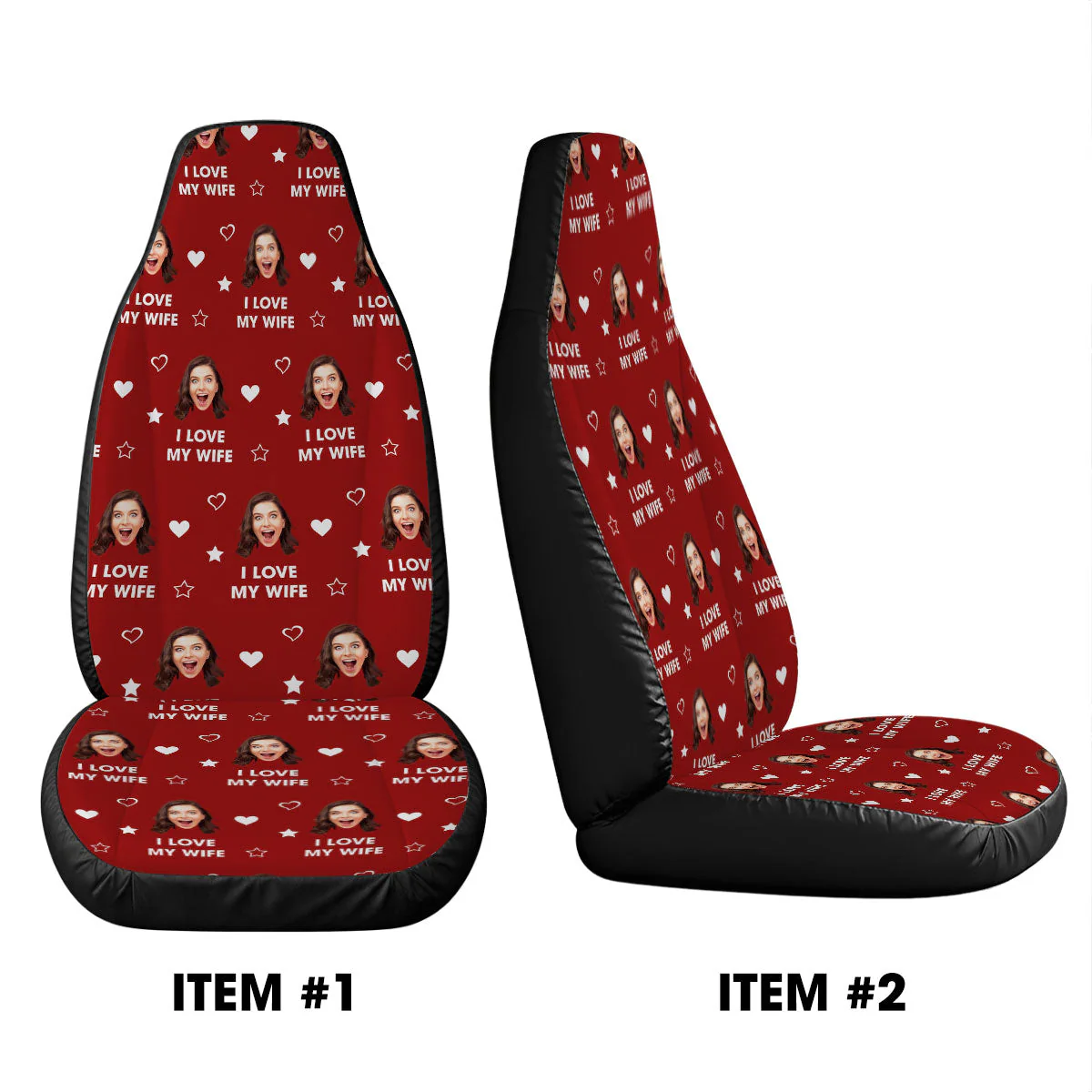 I Love My Lover - Personalized Custom Car Seat Cover - Image 4