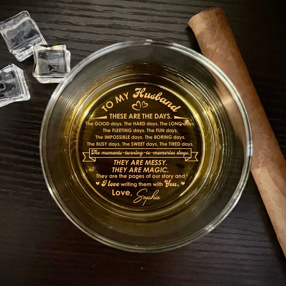 I Love Writing Them With You - Personalized Custom Engraved Whiskey Glass - Image 4