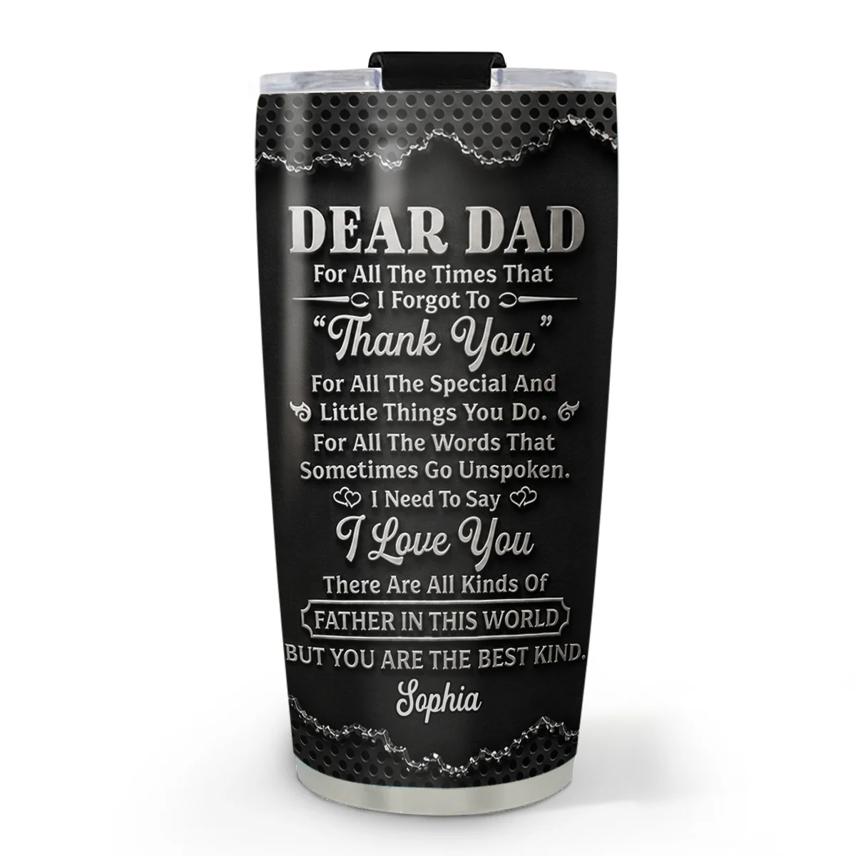 I Love You Dad - Personalized Custom 3D Effect Tumbler