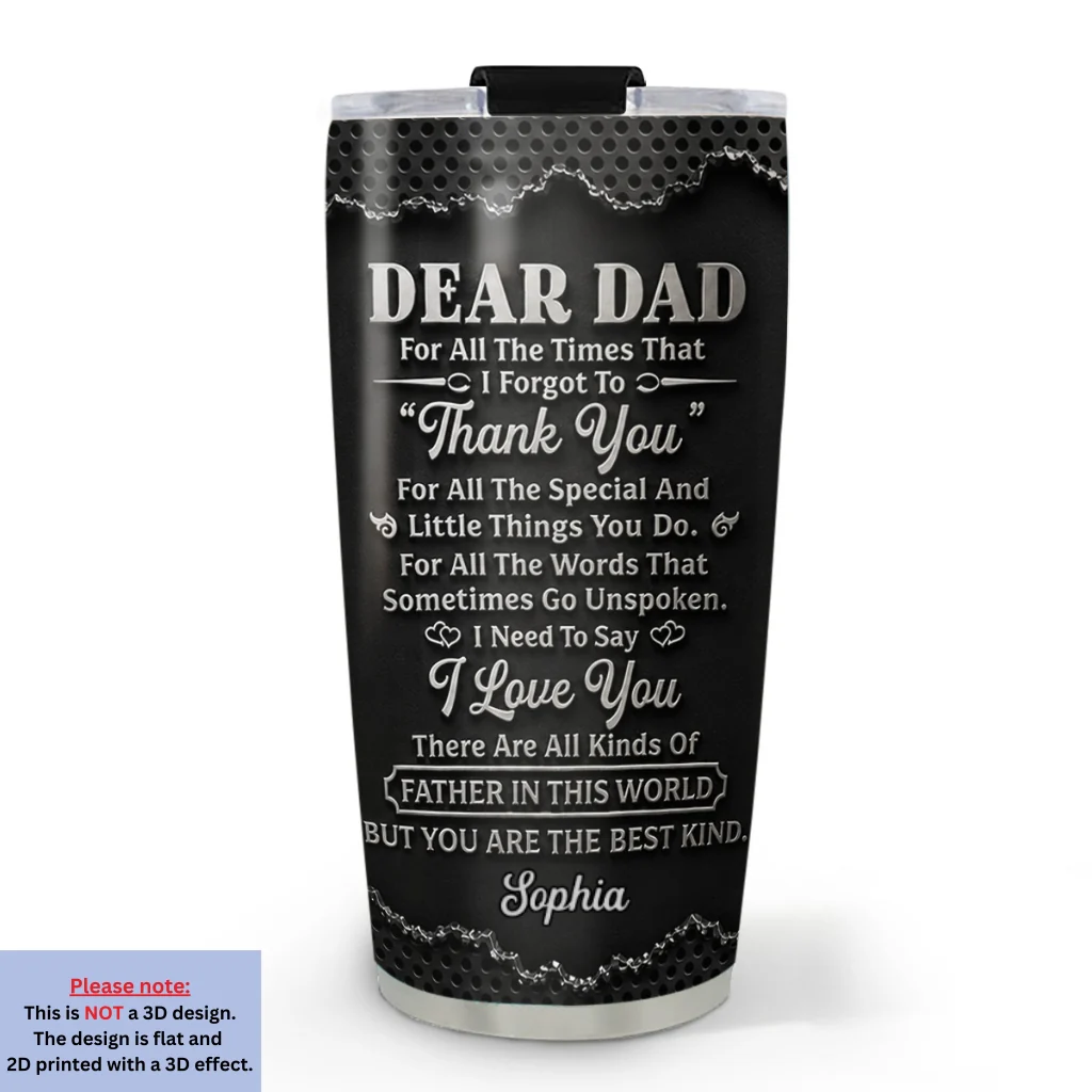 I Love You Dad - Personalized Custom 3D Effect Tumbler - Image 6