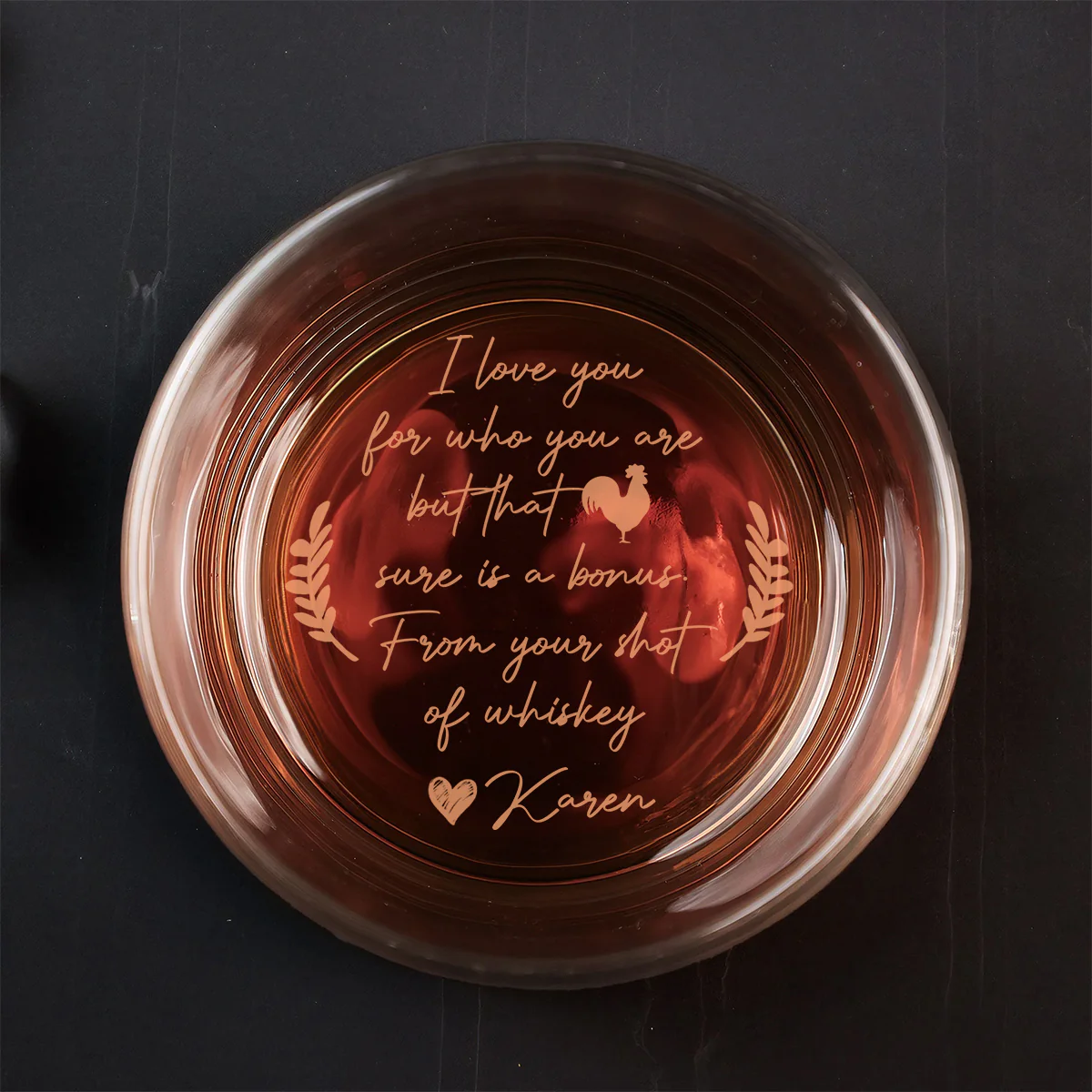 I Love You For Who You Are - Personalized Custom Engraved Whiskey Glass - Image 3