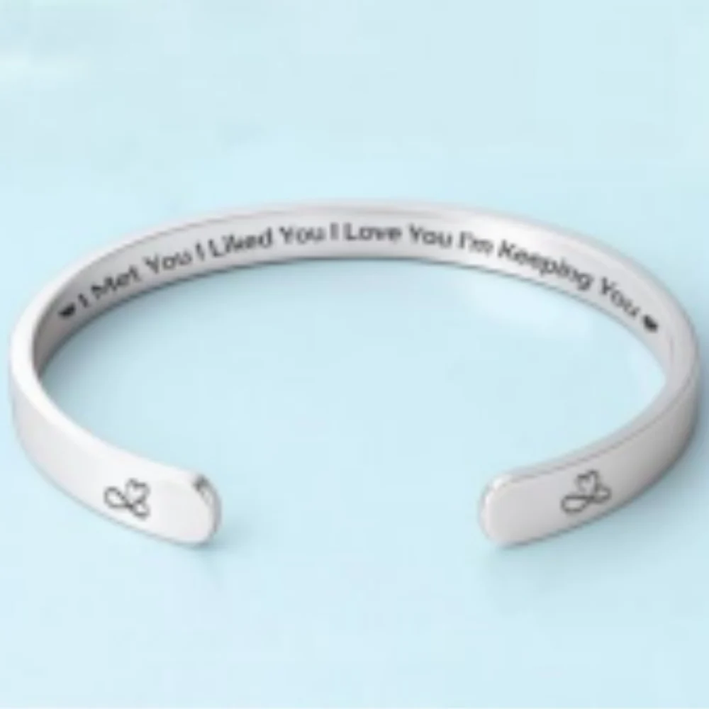I Love You I'm Keeping You - Personalized Custom Bracelet Cuff - Image 5