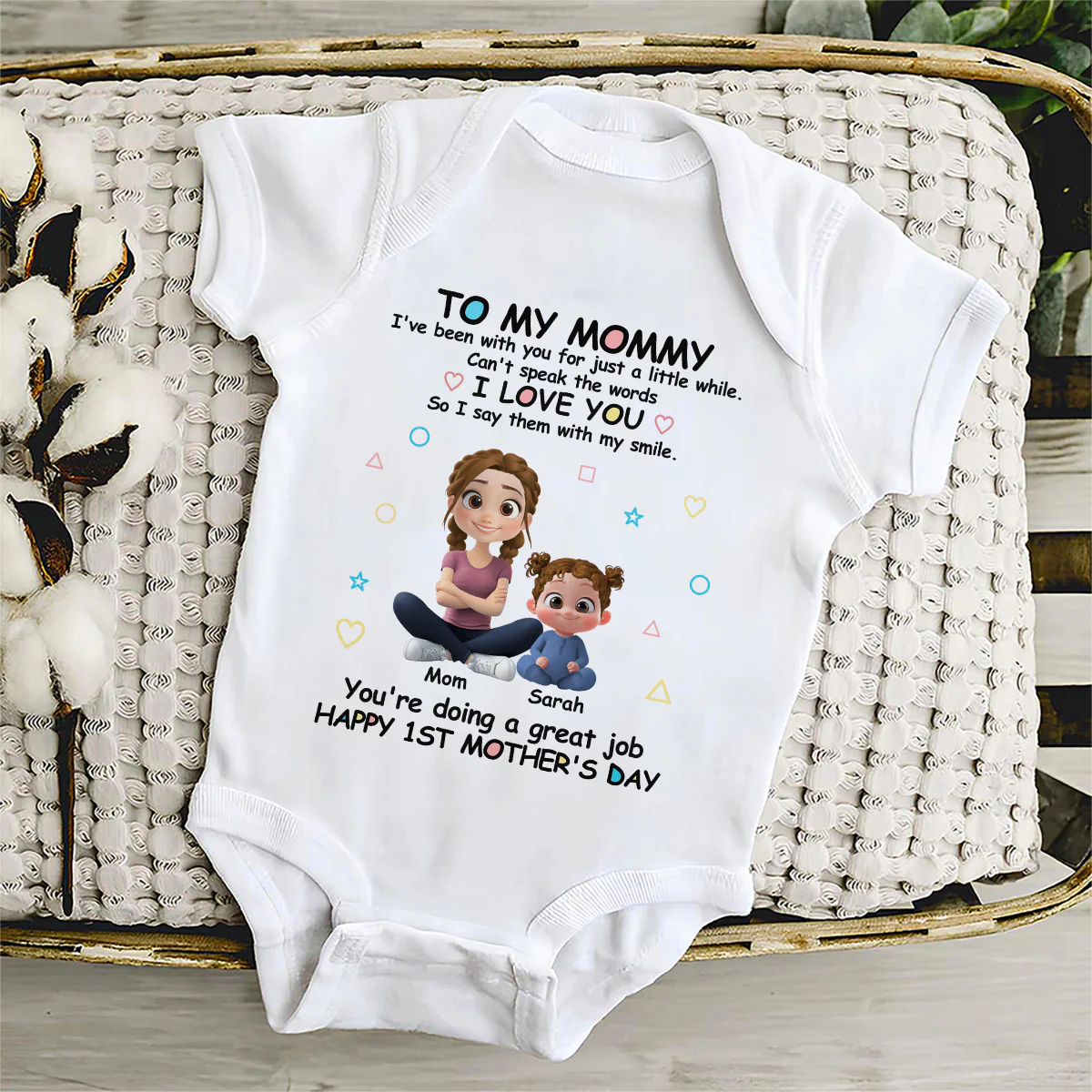 I Love You Mommy - Personalized Custom Baby Onesie - Image 3