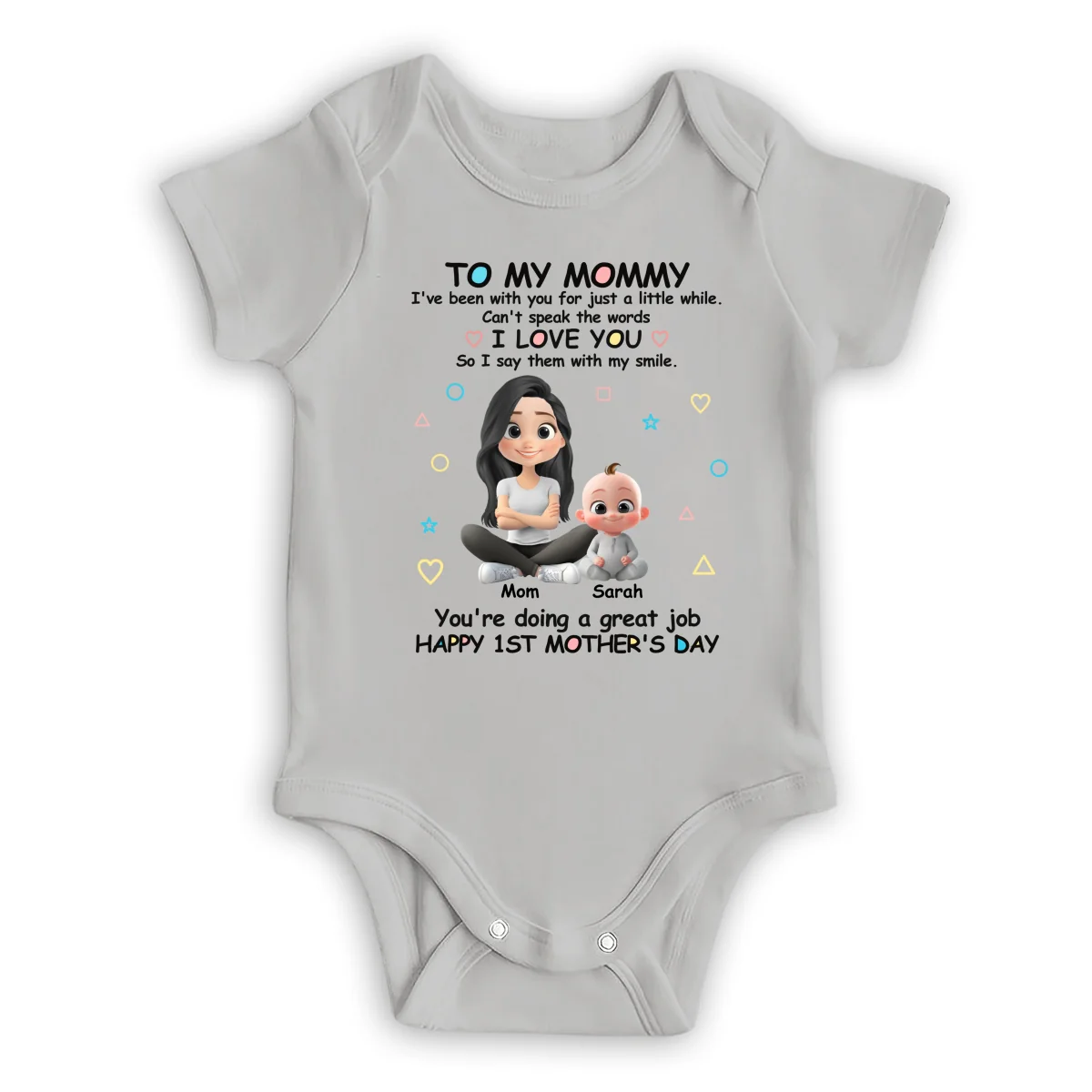 I Love You Mommy - Personalized Custom Baby Onesie - Image 7