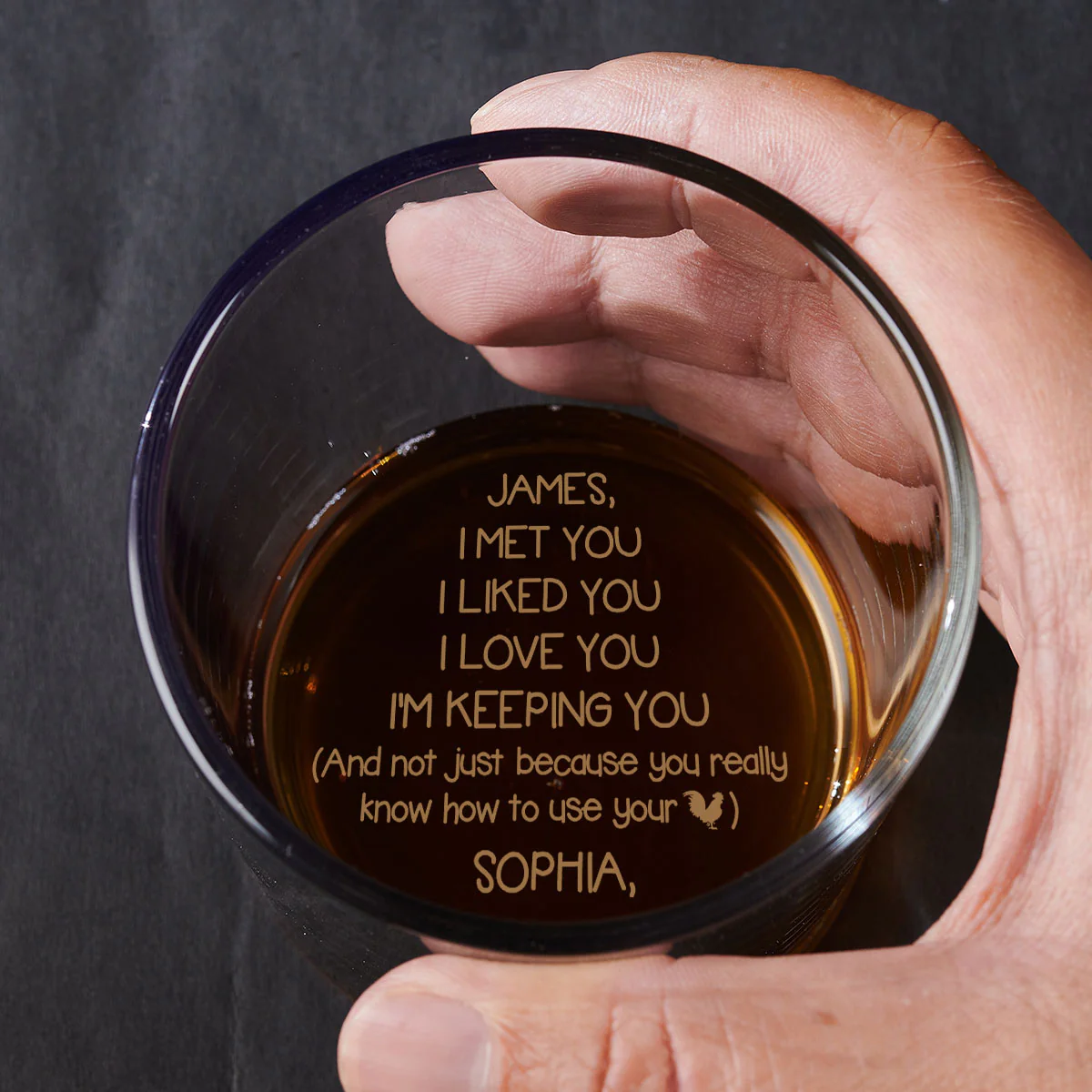 I Love You Not Because - Personalized Custom Engraved Whiskey Glass