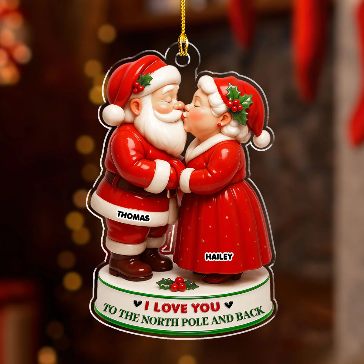 I Love You - Personalized Custom 3D Effect Acrylic Ornament - Image 4