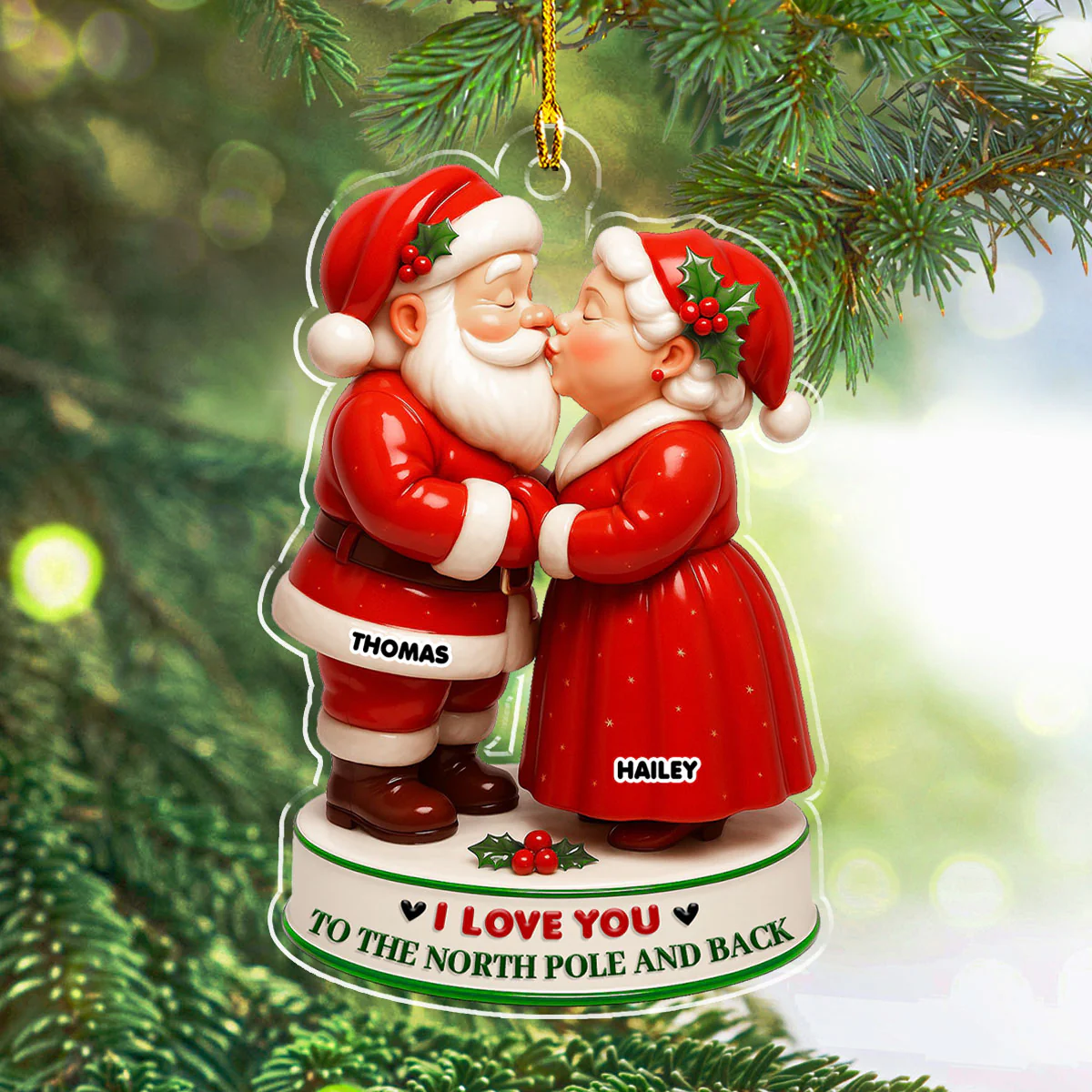 I Love You - Personalized Custom 3D Effect Acrylic Ornament - Image 5