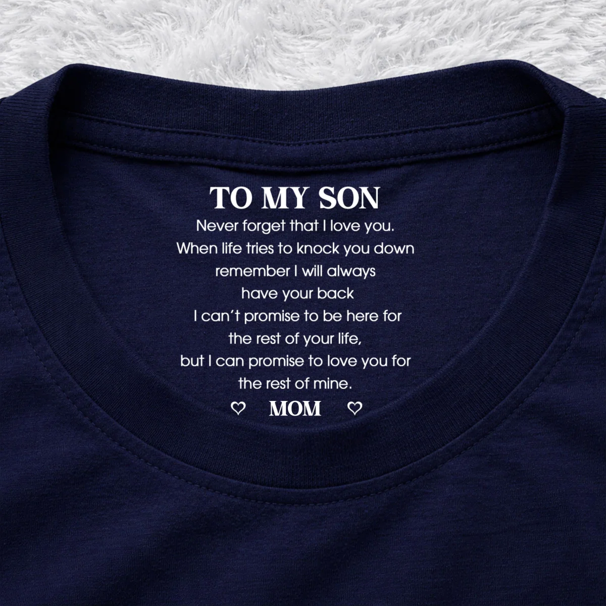 I Love You - Personalized Custom Inside Neck Print T-Shirt - Image 10