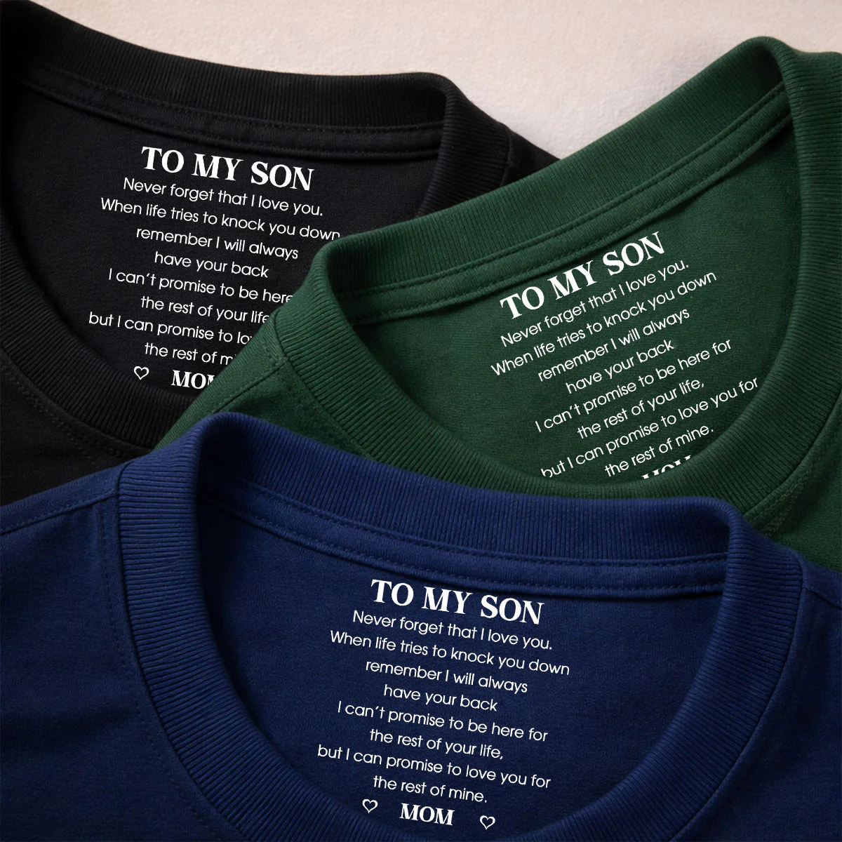 I Love You - Personalized Custom Inside Neck Print T-Shirt - Image 4