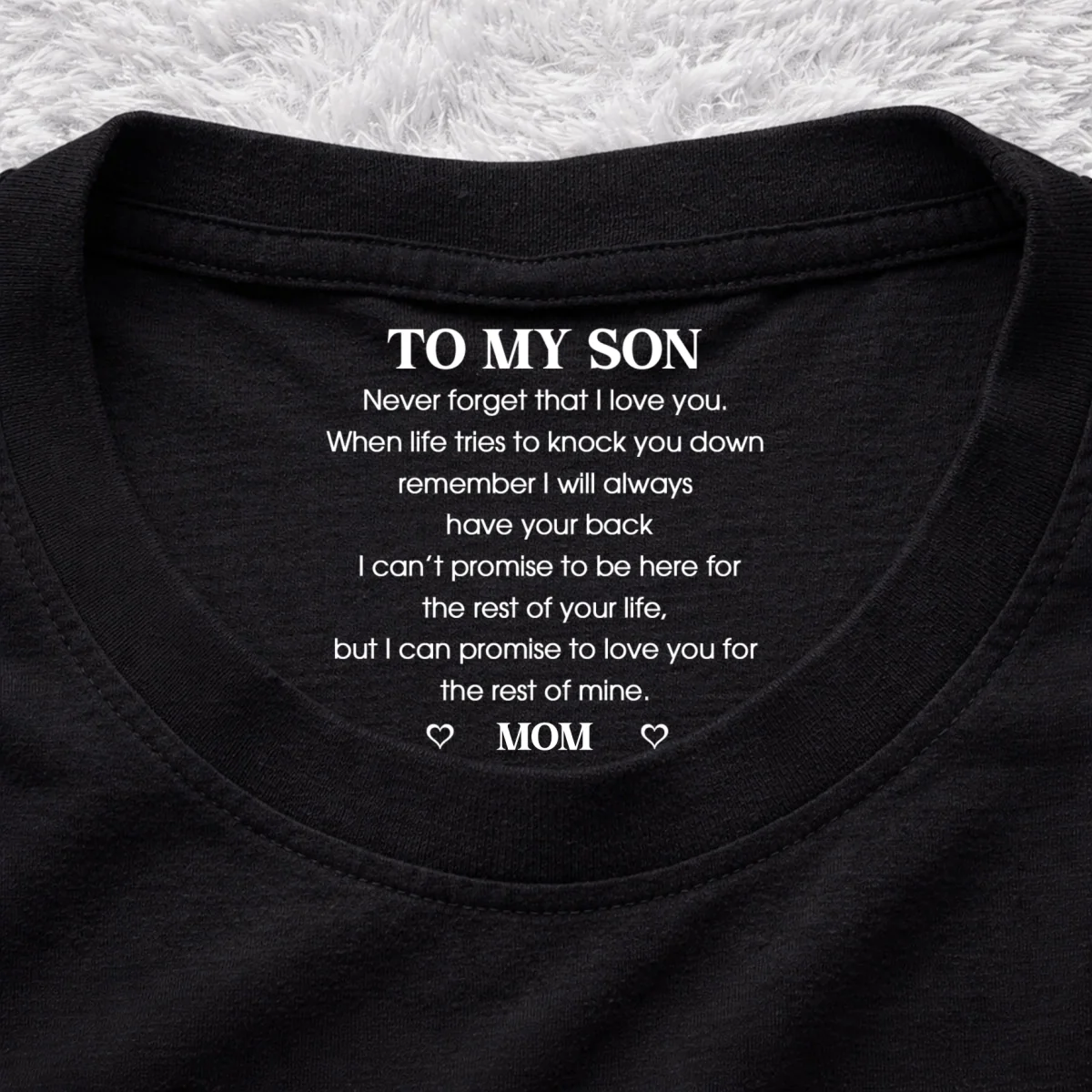 I Love You - Personalized Custom Inside Neck Print T-Shirt - Image 7