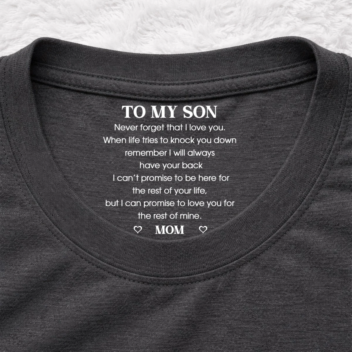 I Love You - Personalized Custom Inside Neck Print T-Shirt - Image 8