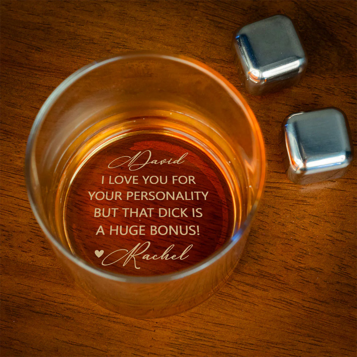 I Love Your Personality - Personalized Custom Engraved Whiskey Glass - Image 2