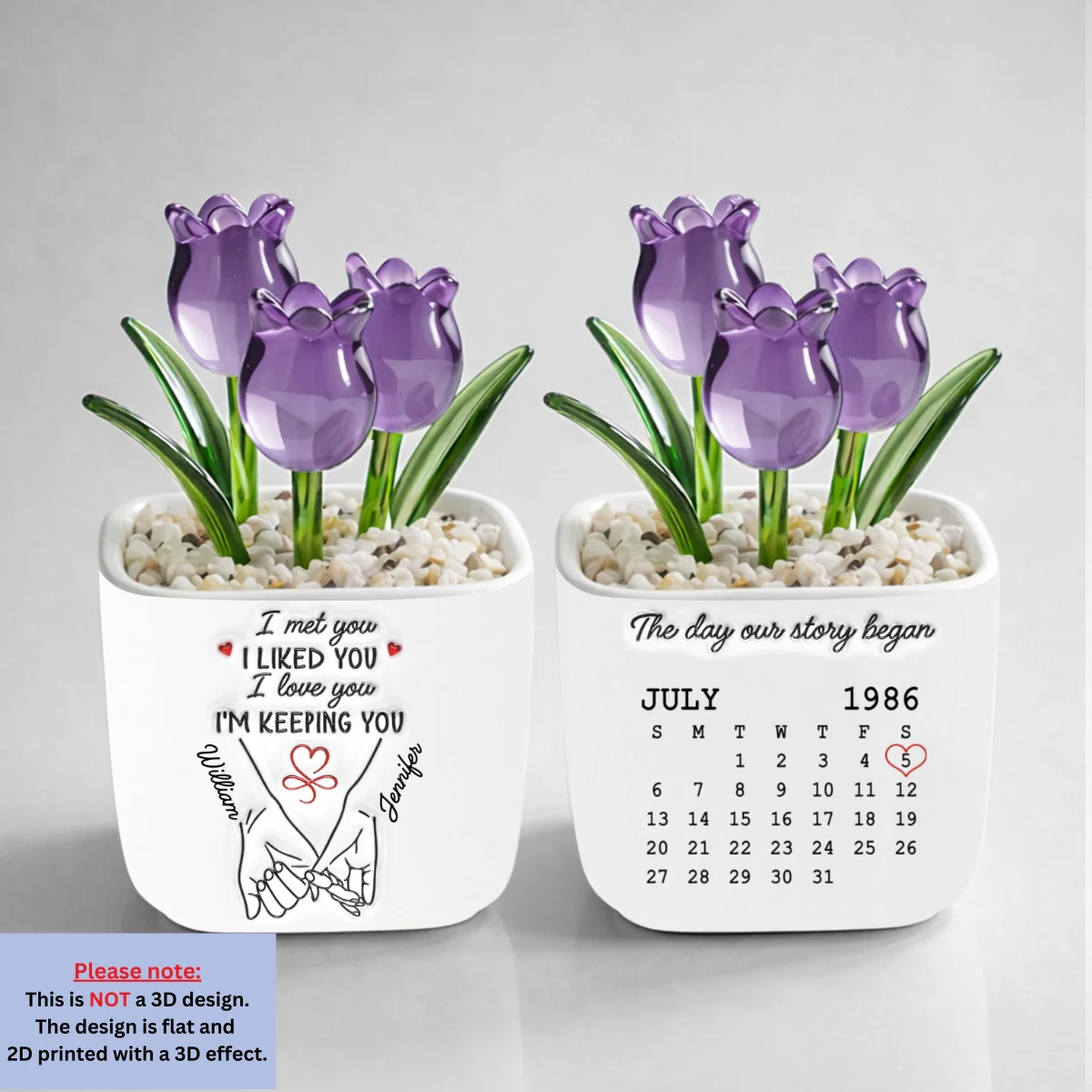 I Met You I Liked You I Love You - Personalized Custom Glass Everlasting Tulips - Image 10