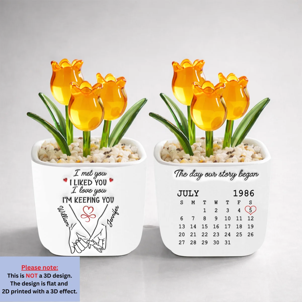I Met You I Liked You I Love You - Personalized Custom Glass Everlasting Tulips - Image 11