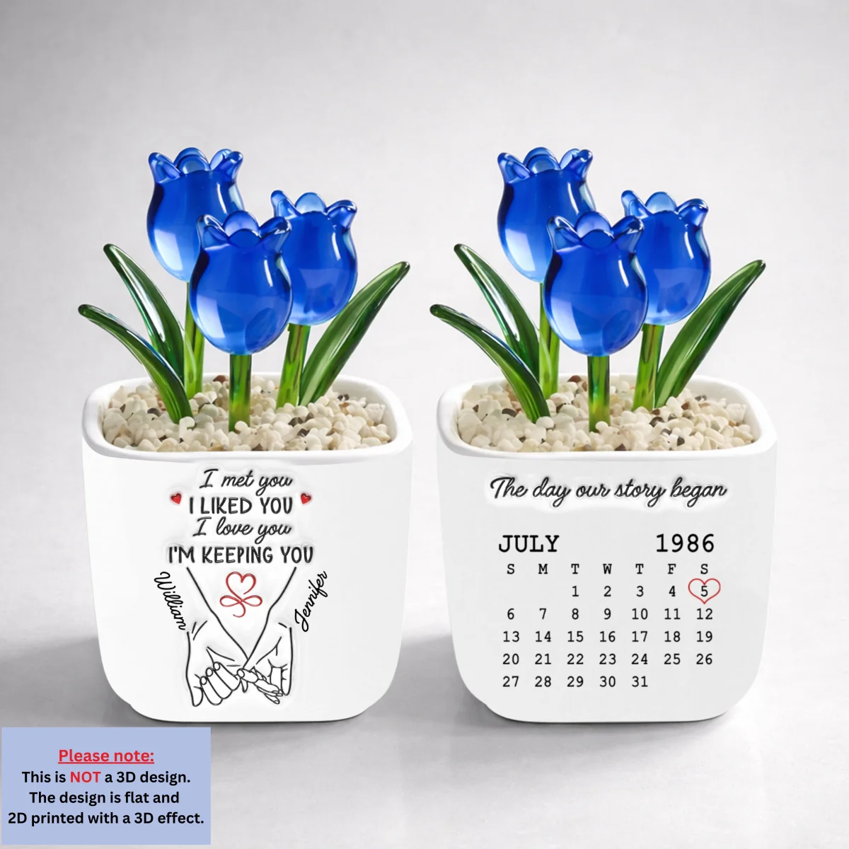 I Met You I Liked You I Love You - Personalized Custom Glass Everlasting Tulips - Image 8