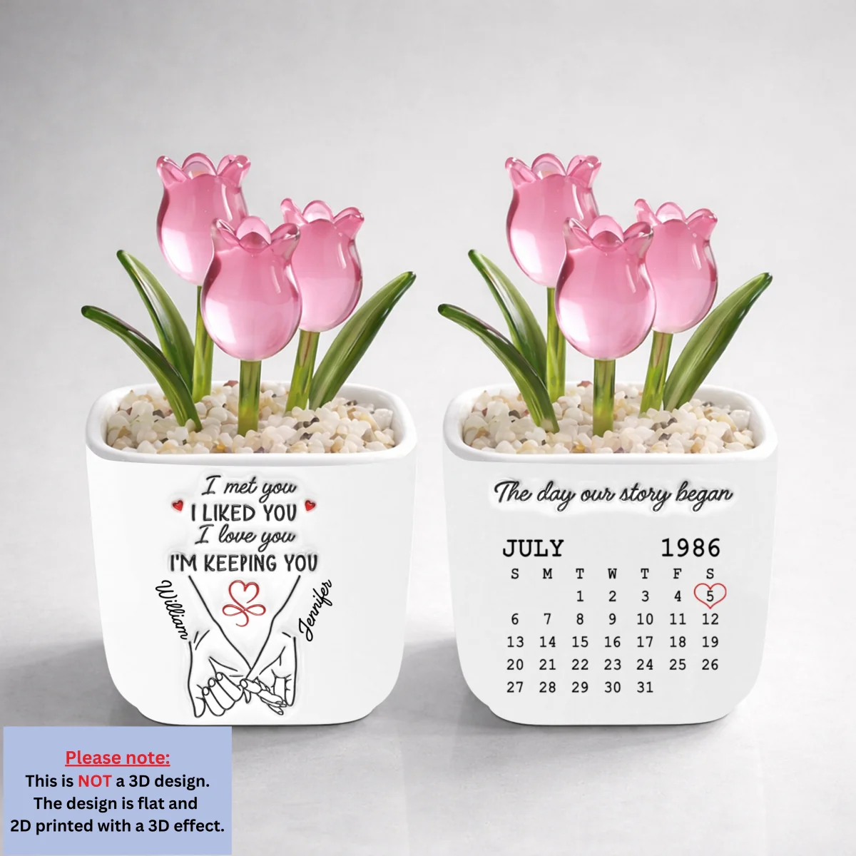 I Met You I Liked You I Love You - Personalized Custom Glass Everlasting Tulips - Image 9
