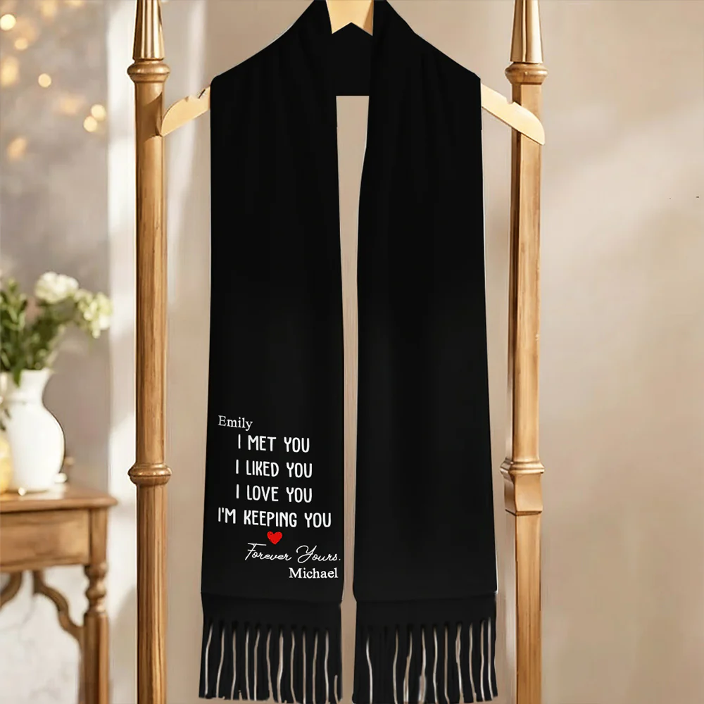 I Met You I Liked You - Personalized Custom Scarf - Image 2