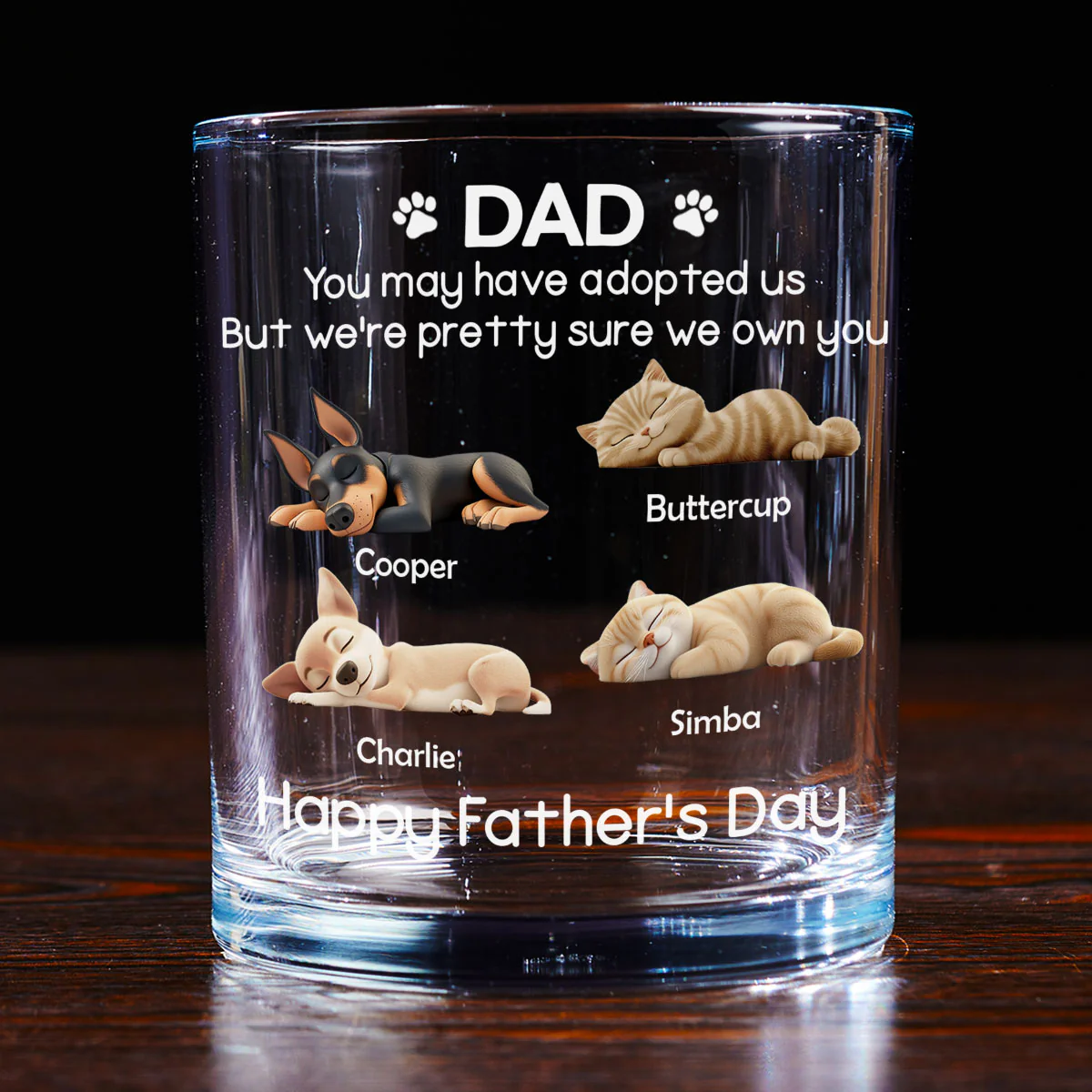 I Own You For Sure Pet Ver - Personalized Custom Whiskey Glass - Image 4