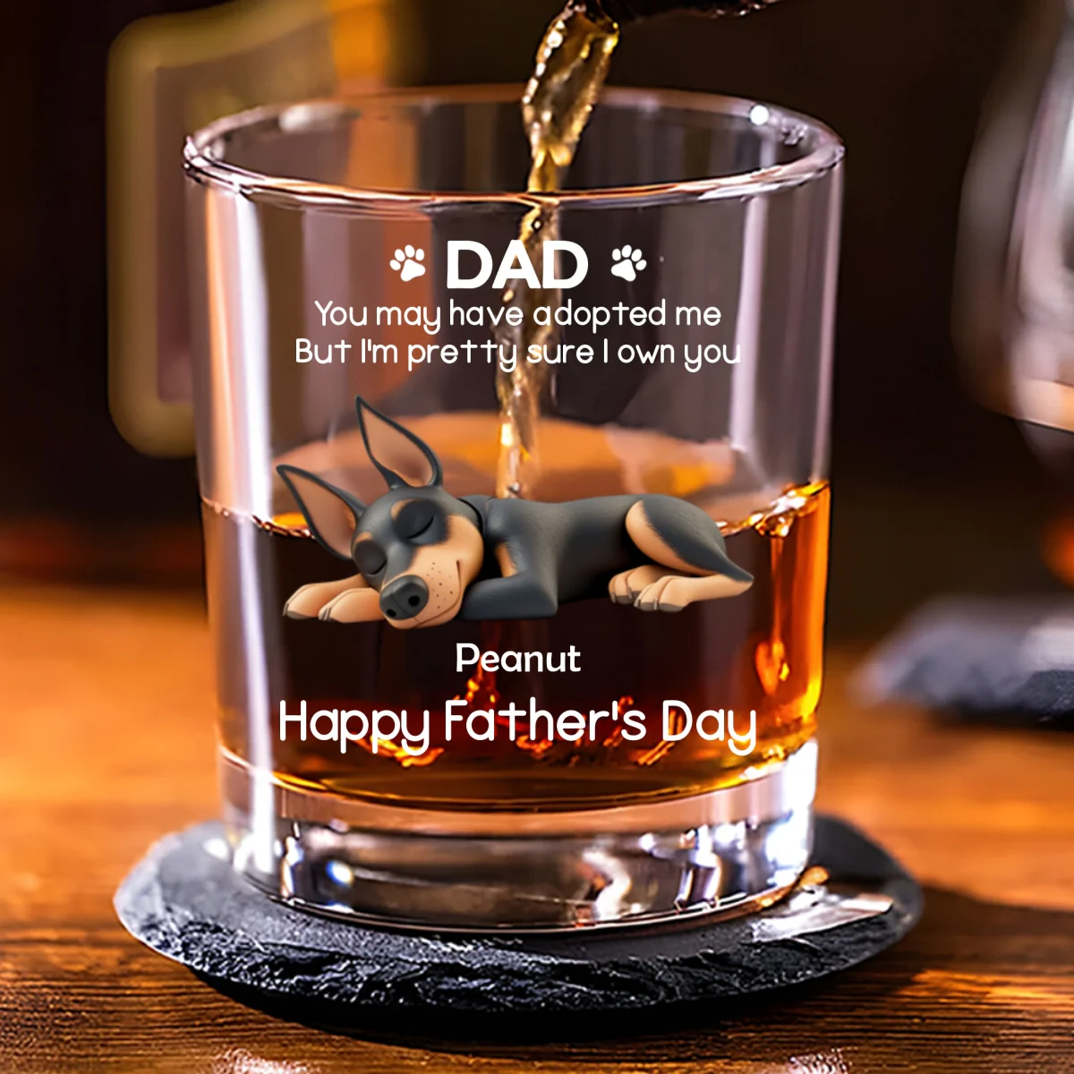 I Own You For Sure Pet Ver - Personalized Custom Whiskey Glass - Image 6