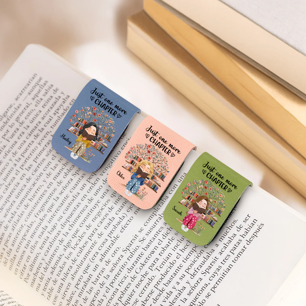 I Promise Just One More - Personalized Custom Leather Bookmark - Image 6